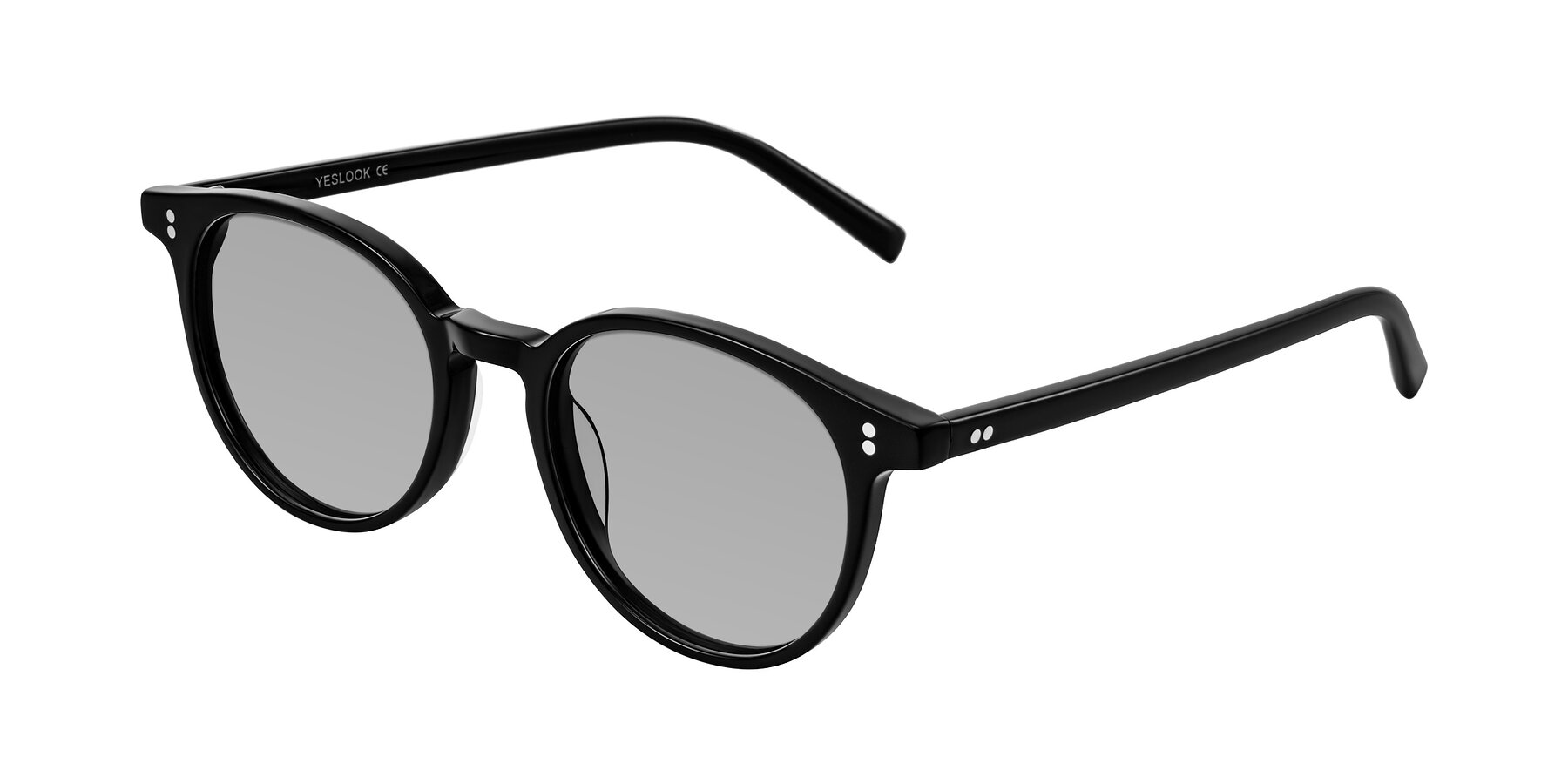 Angle of Haharou in Black with Light Gray Tinted Lenses