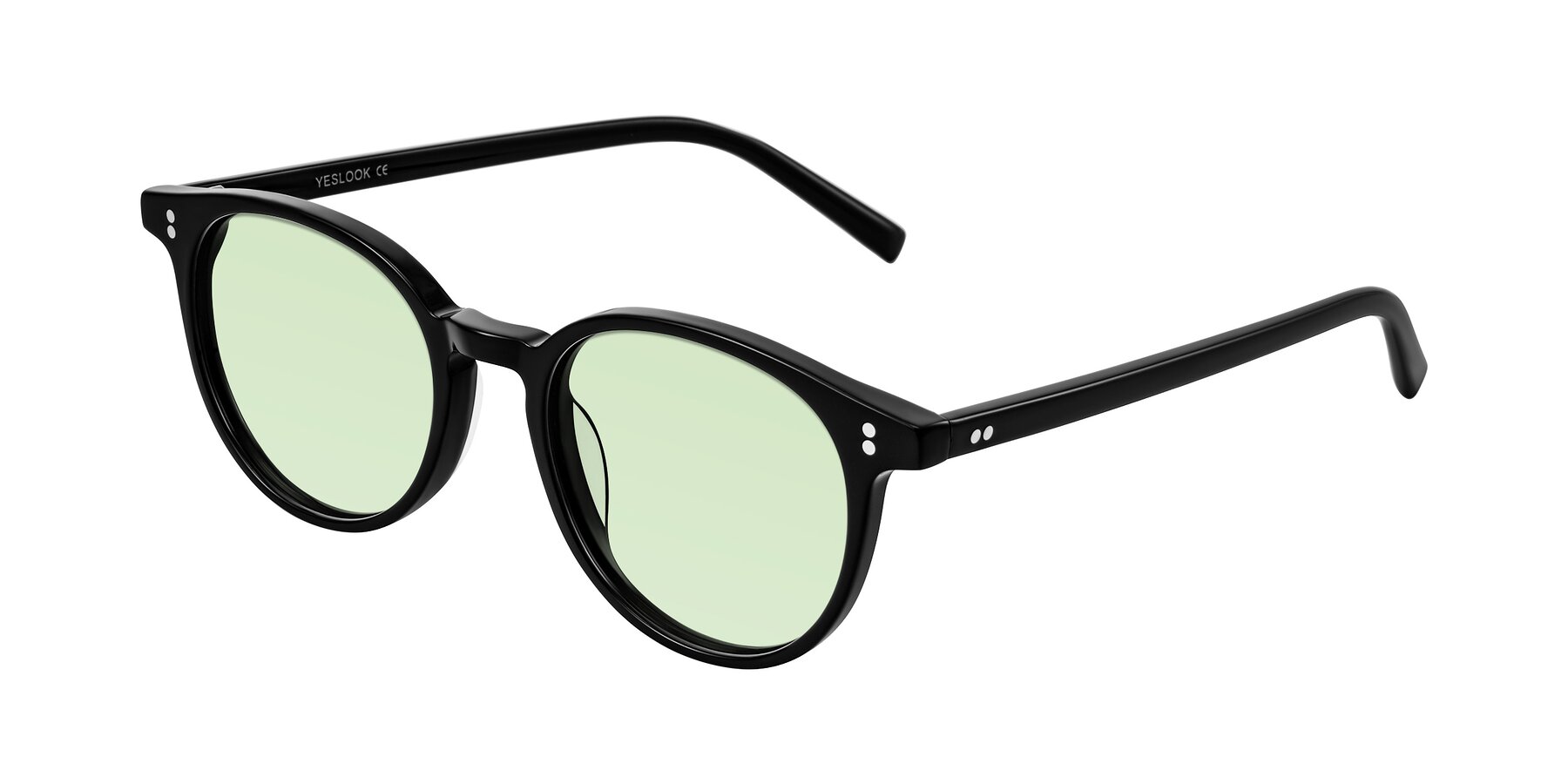 Angle of Haharou in Black with Light Green Tinted Lenses