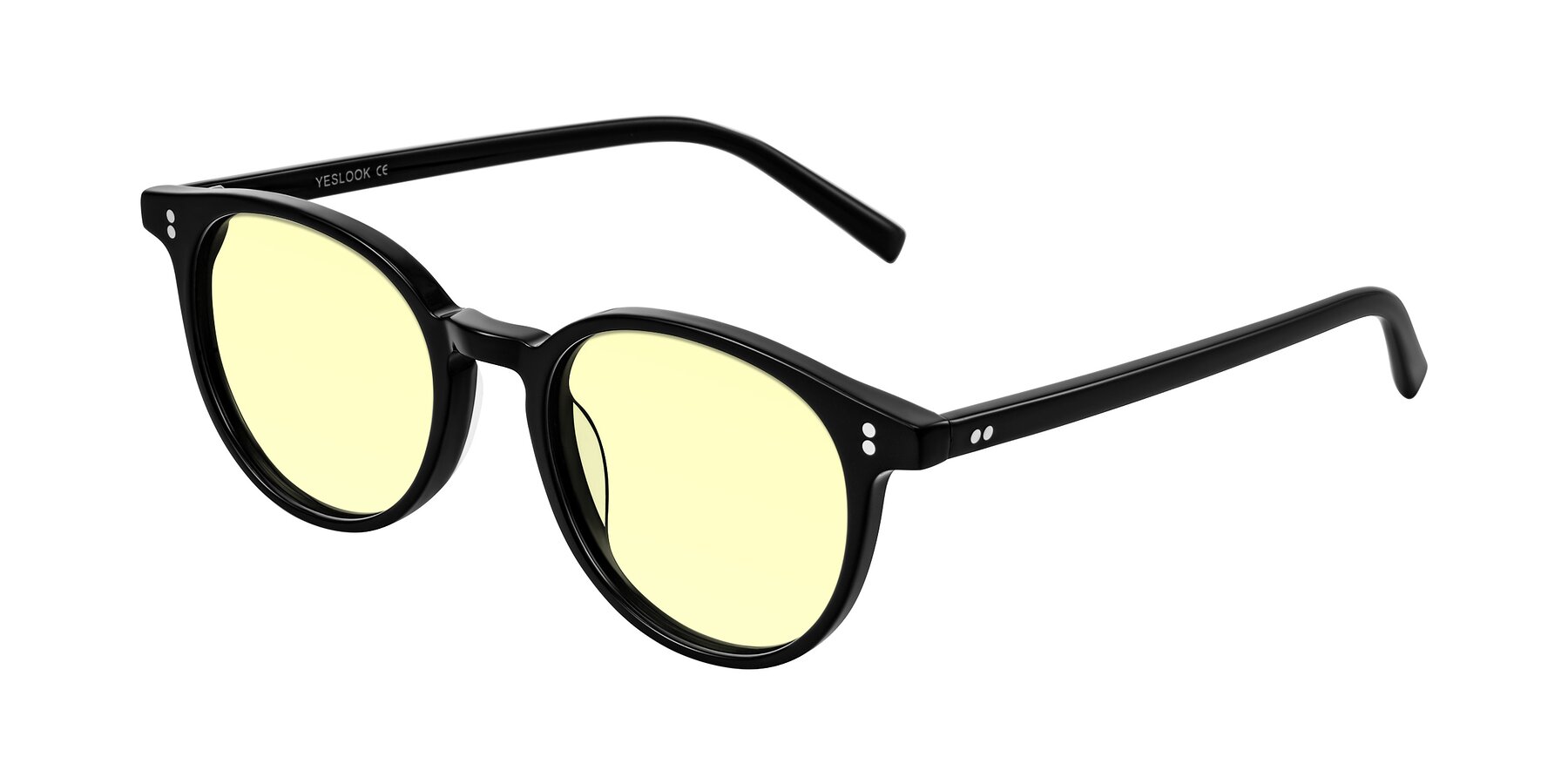 Angle of Haharou in Black with Light Yellow Tinted Lenses