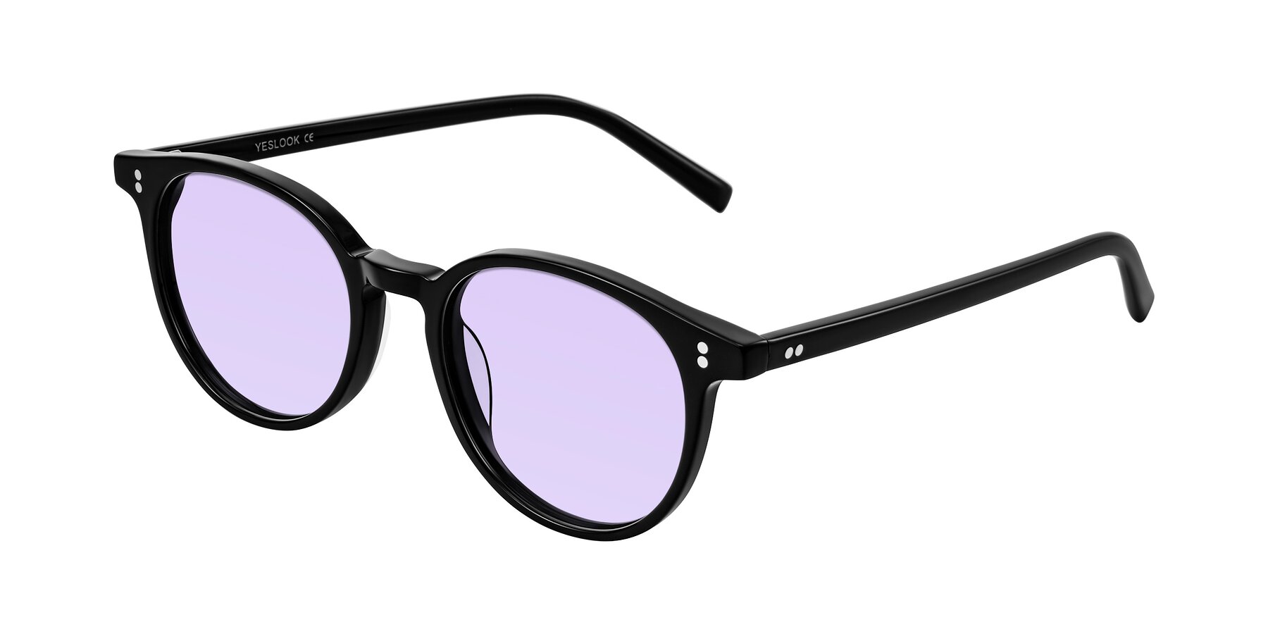 Angle of Haharou in Black with Light Purple Tinted Lenses