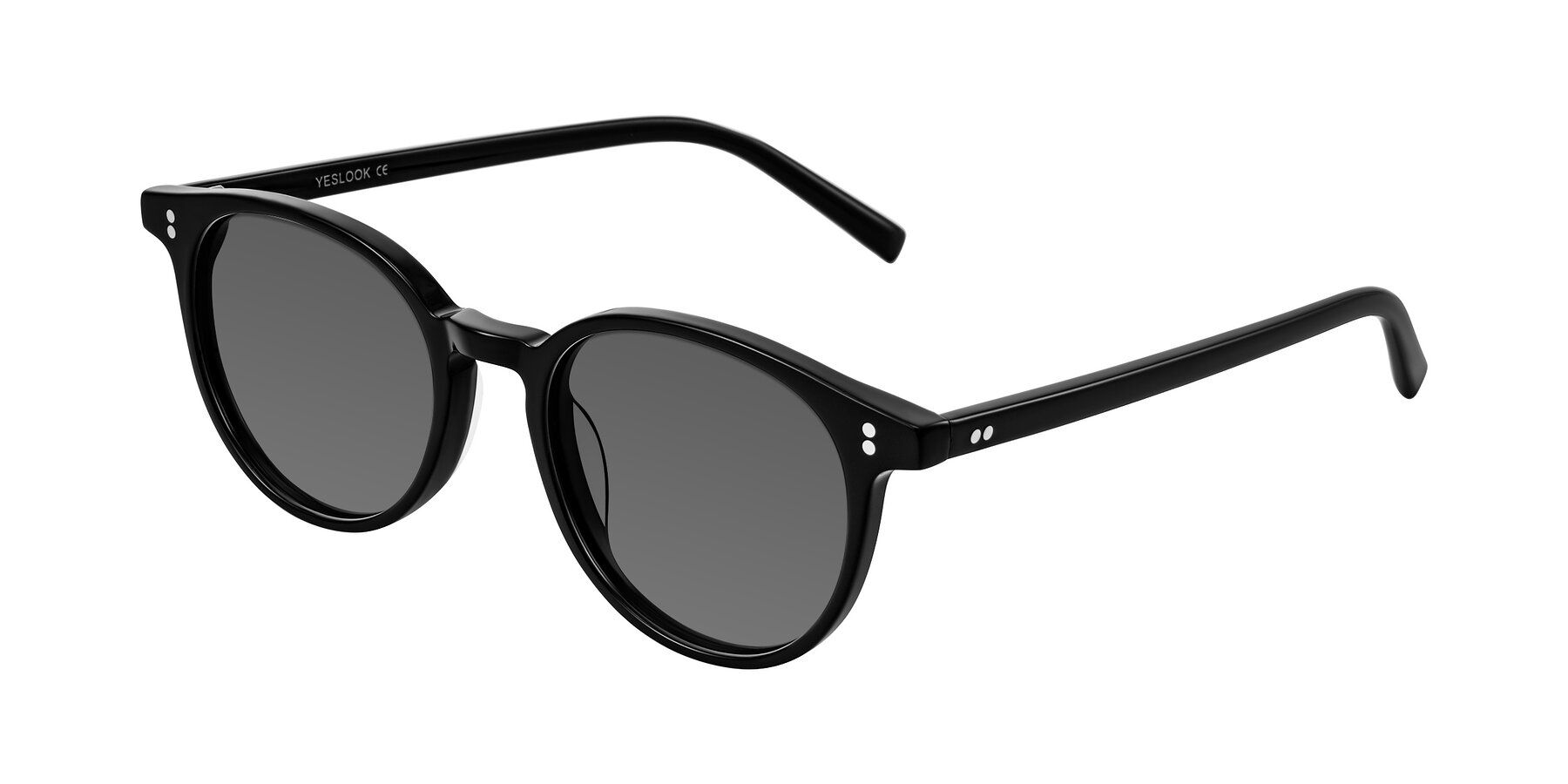 Angle of Haharou in Black with Medium Gray Tinted Lenses