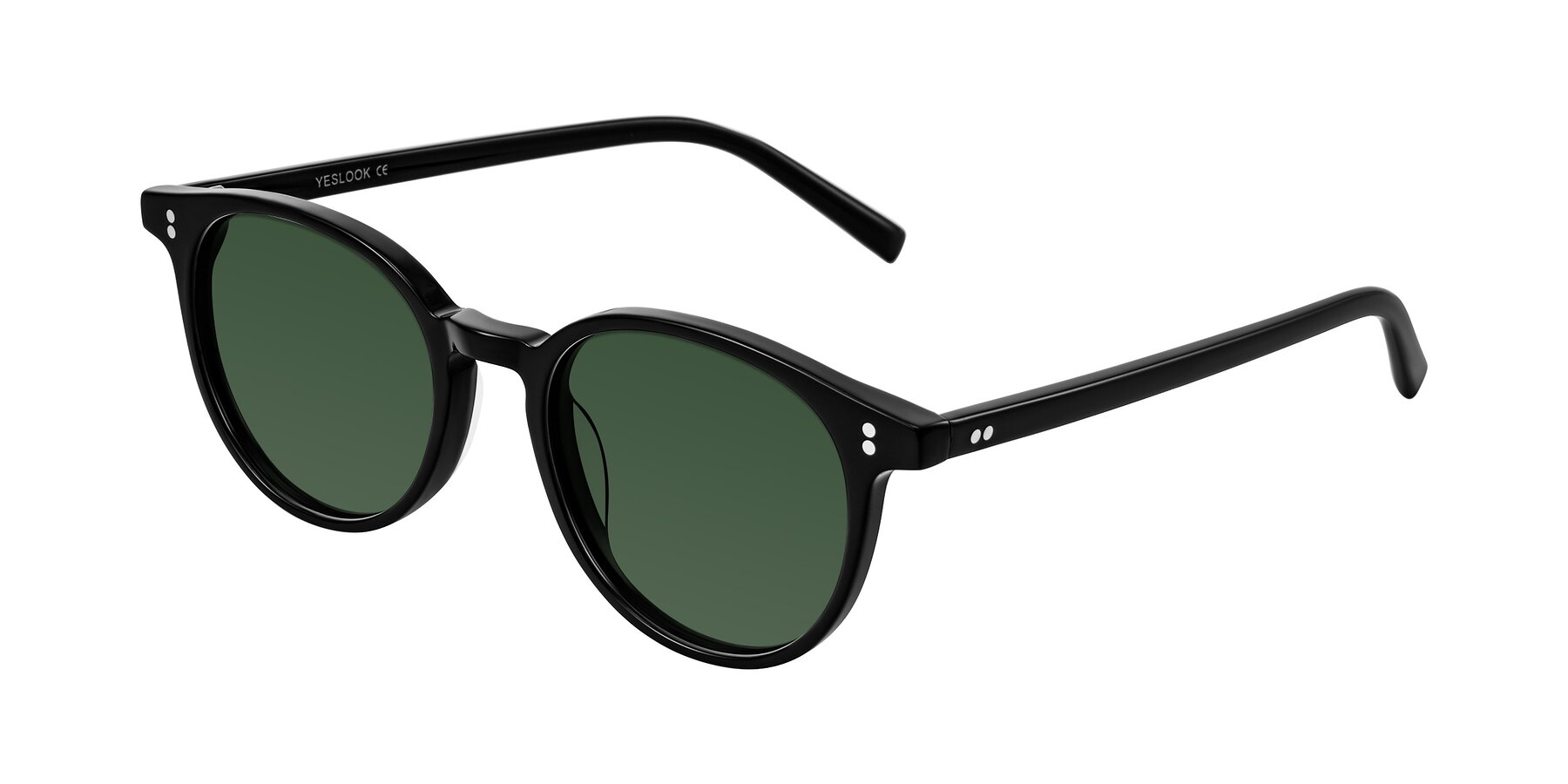 Angle of Haharou in Black with Green Tinted Lenses