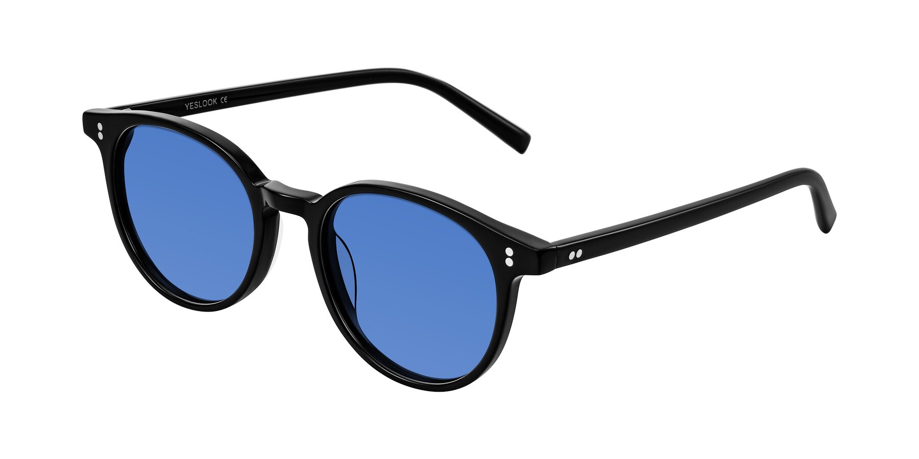 Angle of Haharou in Black with Blue Tinted Lenses