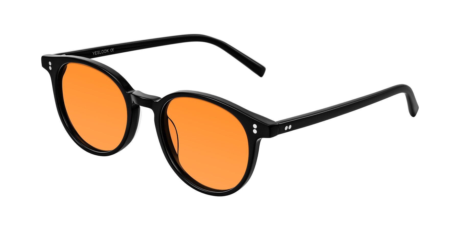 Angle of Haharou in Black with Orange Tinted Lenses