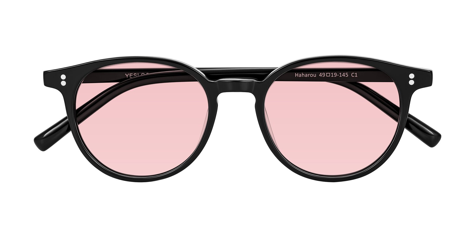 Folded Front of Haharou in Black with Light Garnet Tinted Lenses