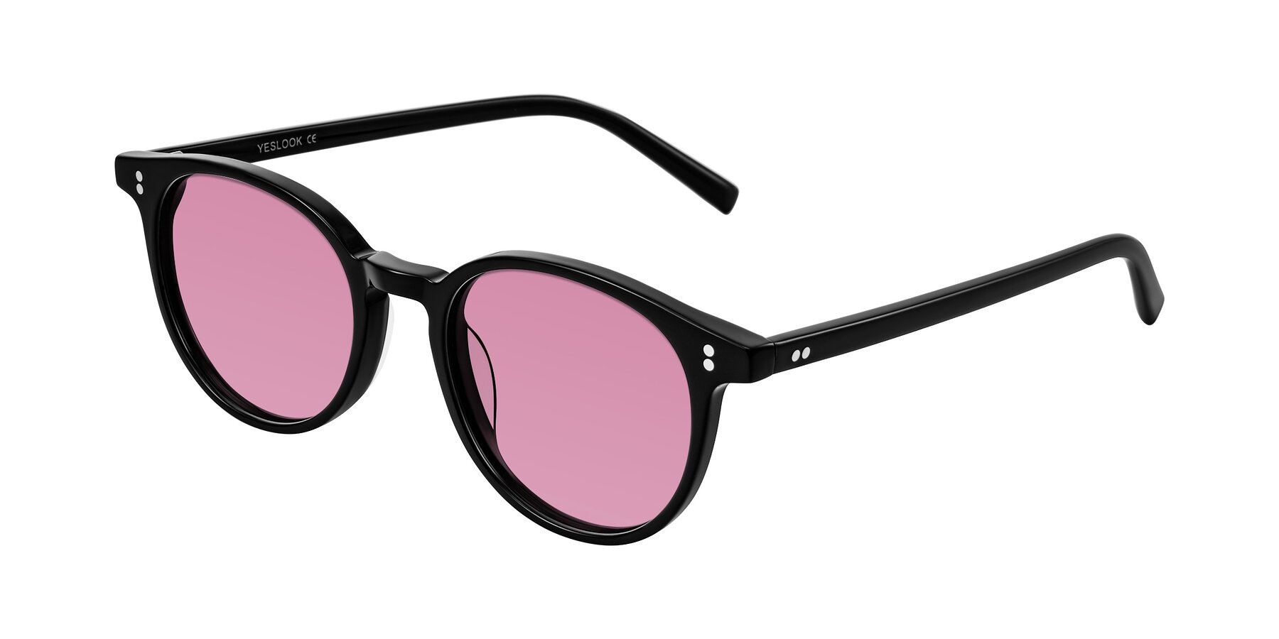 Angle of Haharou in Black with Medium Wine Tinted Lenses