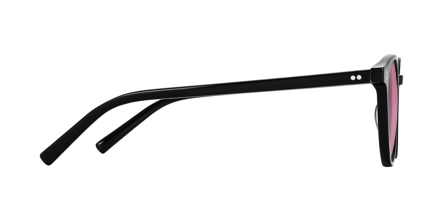 Side of Haharou in Black with Medium Wine Tinted Lenses