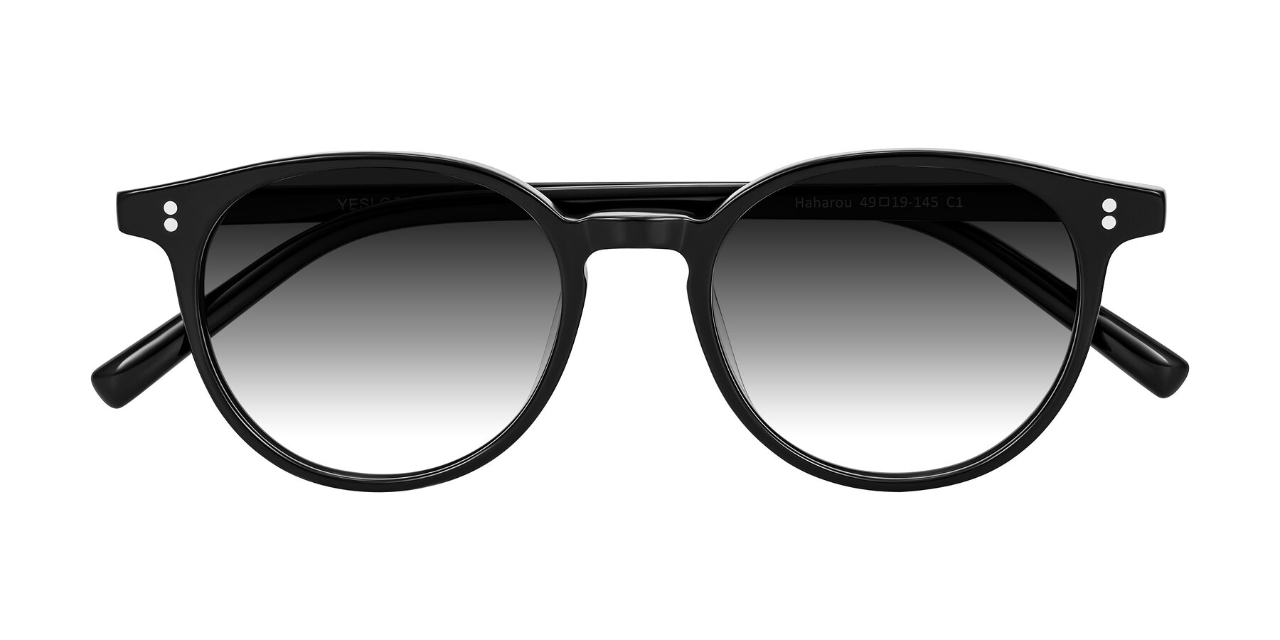 Folded Front of Haharou in Black with Gray Gradient Lenses
