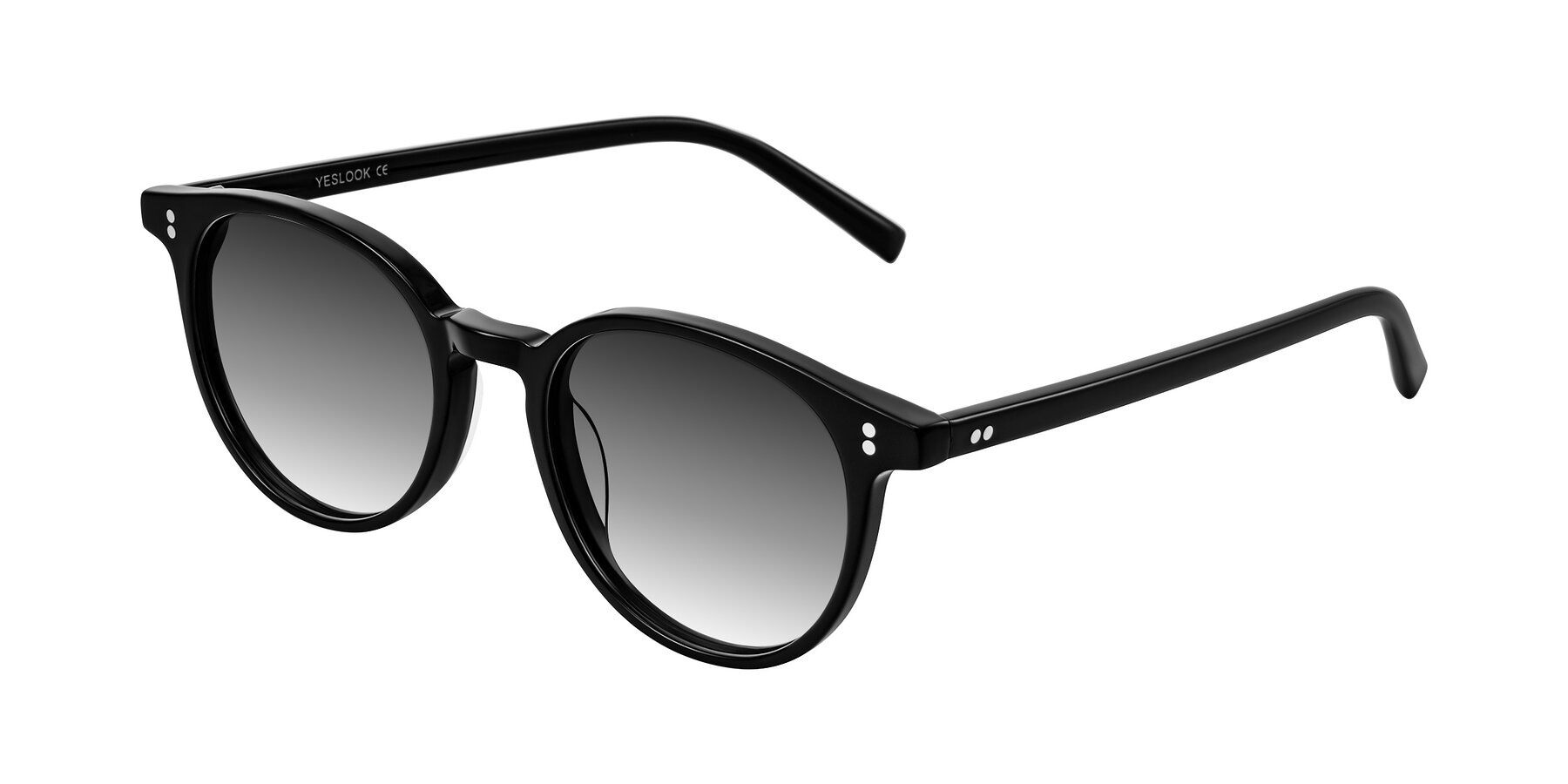 Angle of Haharou in Black with Gray Gradient Lenses