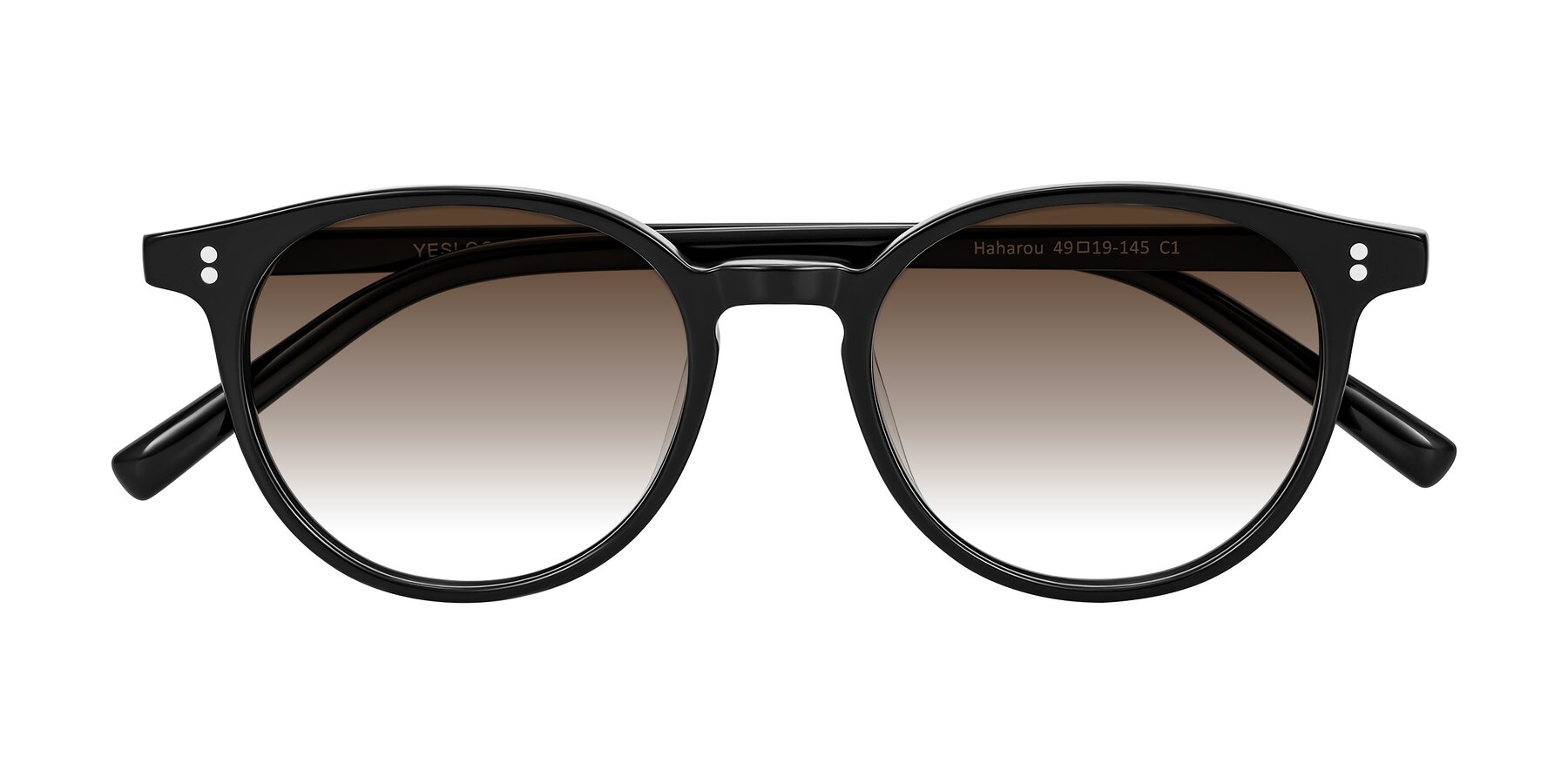 Folded Front of Haharou in Black with Brown Gradient Lenses