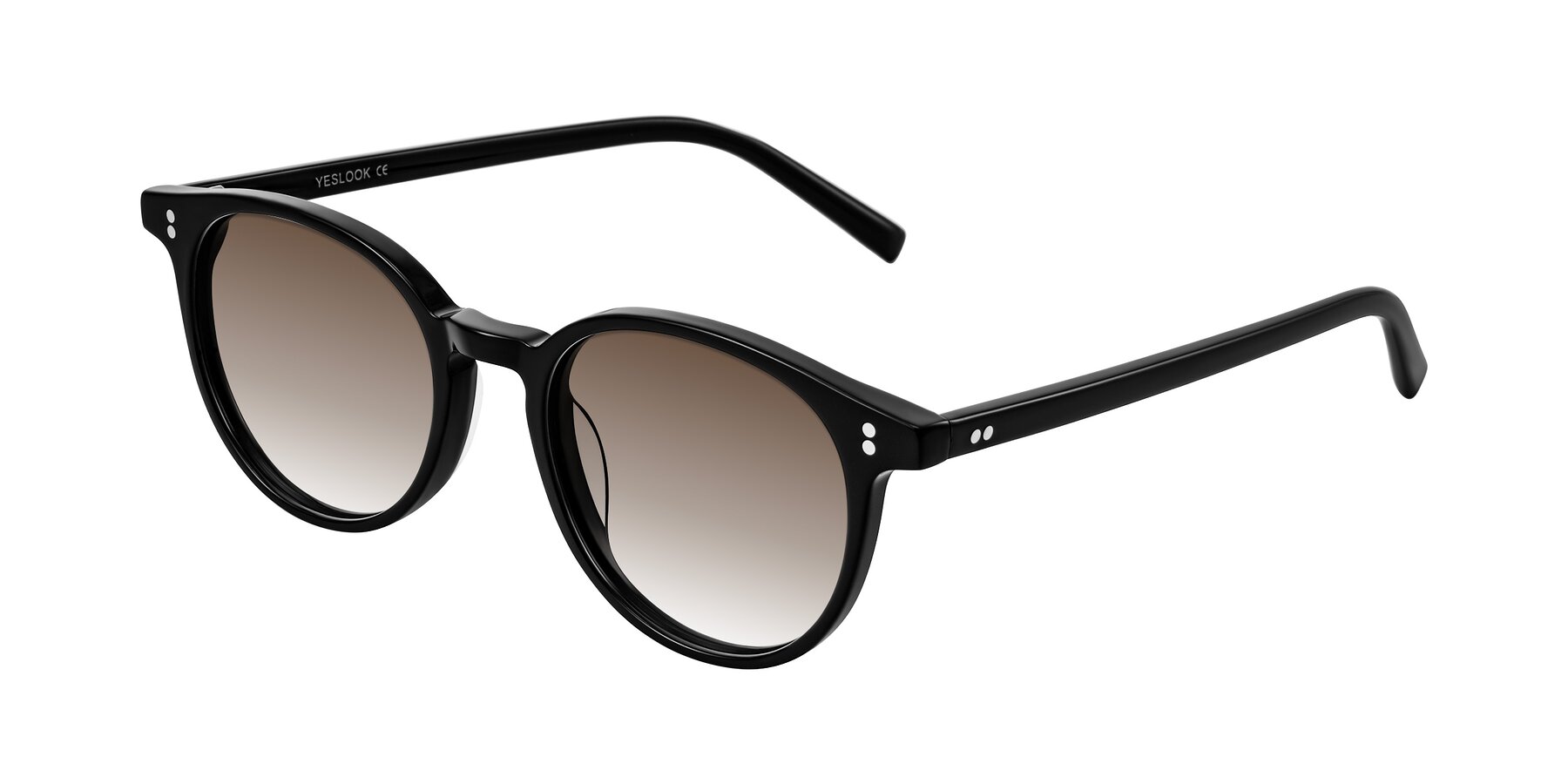 Angle of Haharou in Black with Brown Gradient Lenses