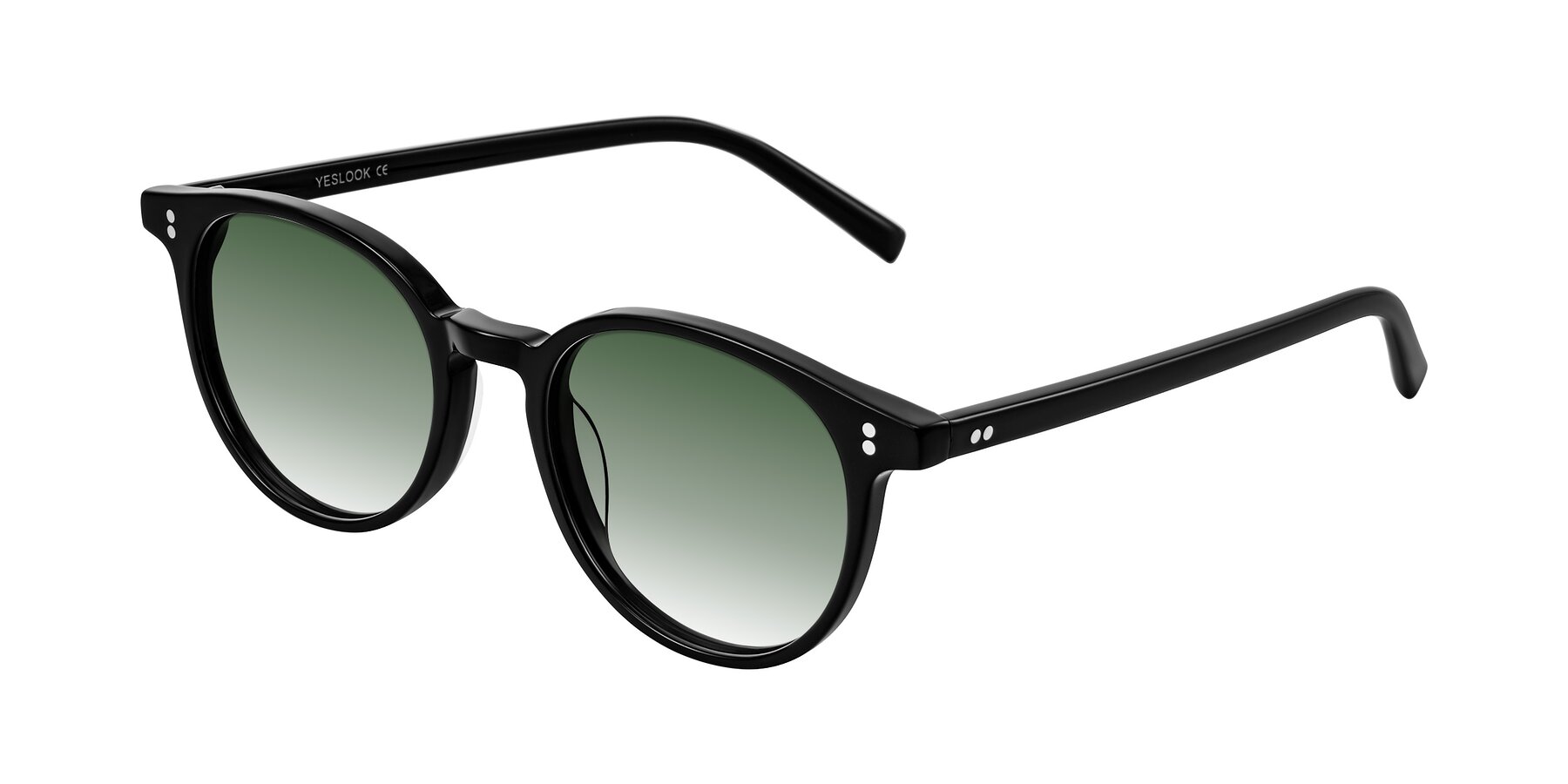 Angle of Haharou in Black with Green Gradient Lenses