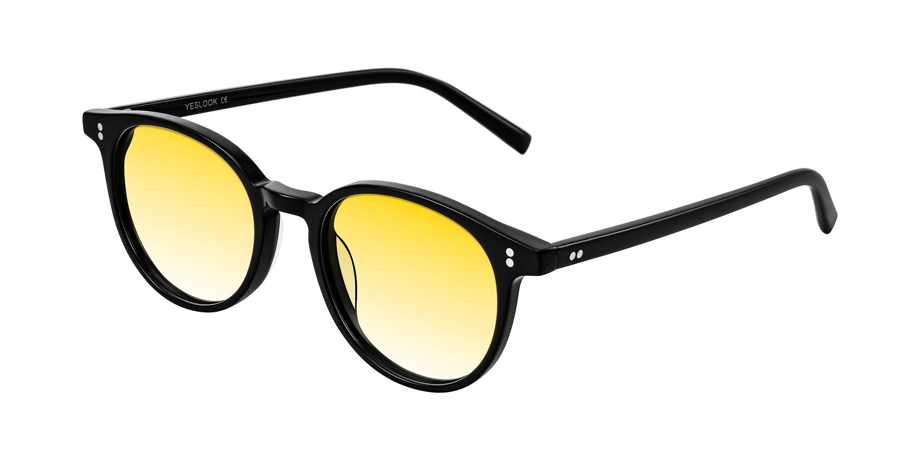 Angle of Haharou in Black with Yellow Gradient Lenses