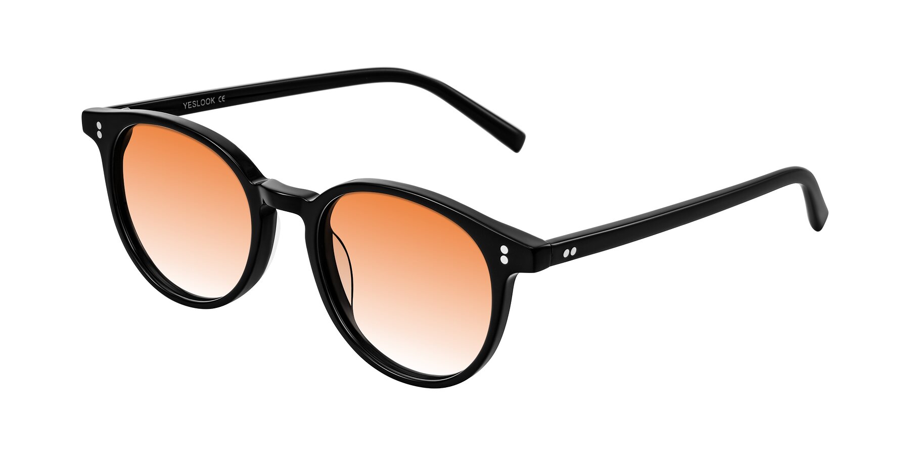 Angle of Haharou in Black with Orange Gradient Lenses