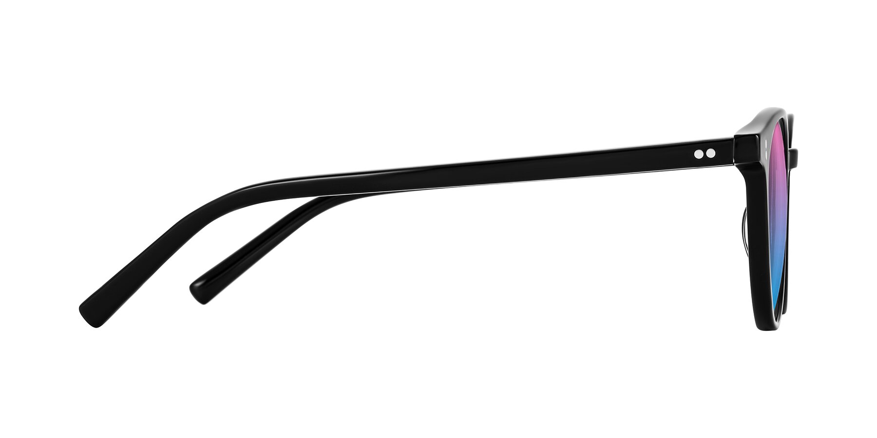 Side of Haharou in Black with Pink / Blue Gradient Lenses