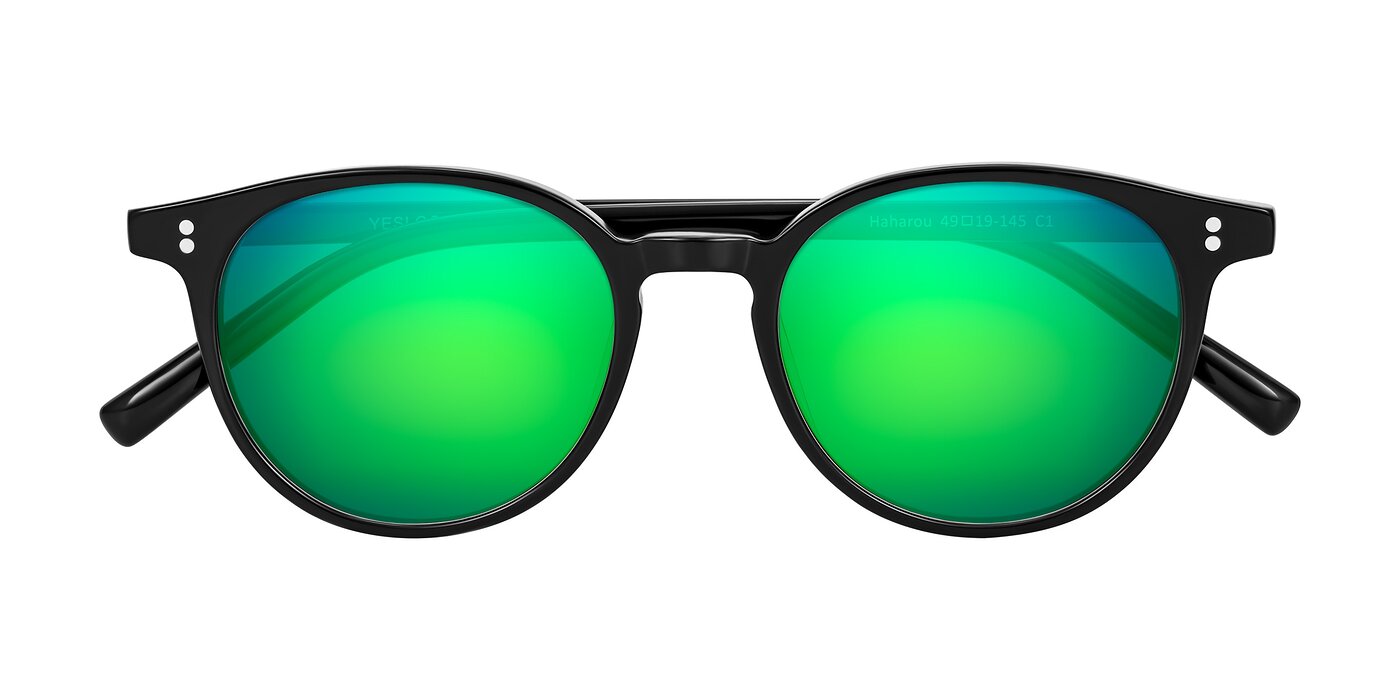 Haharou - Black Flash Mirrored Sunglasses