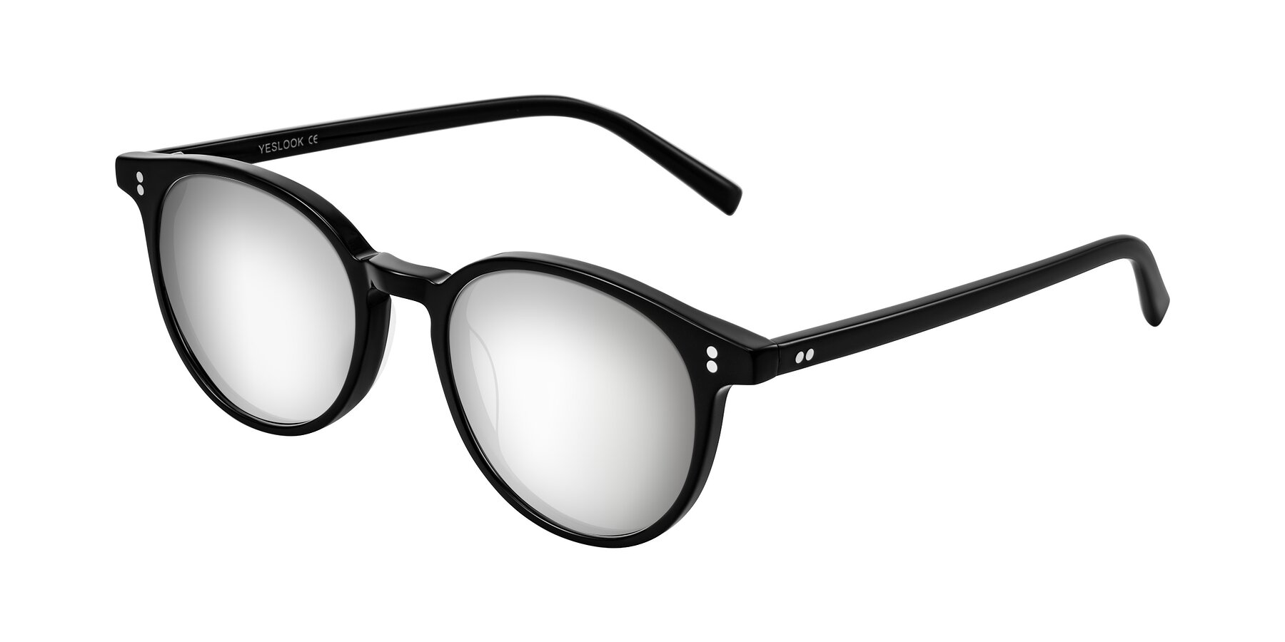 Angle of Haharou in Black with Silver Mirrored Lenses