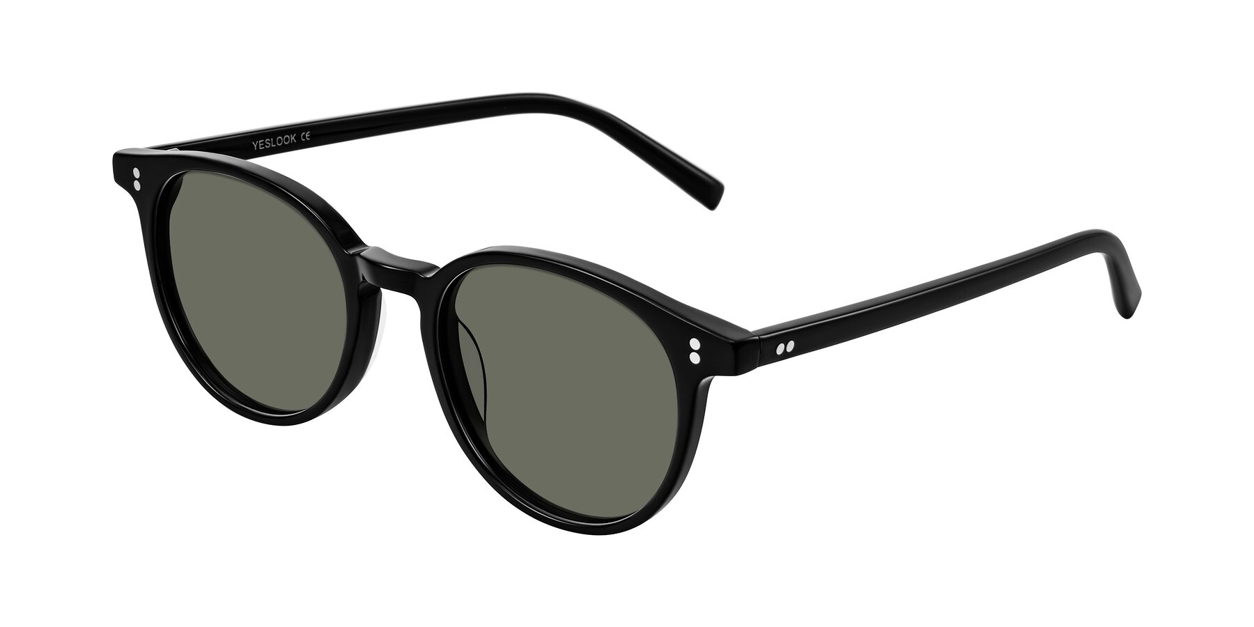 Angle of Haharou in Black with Gray Polarized Lenses