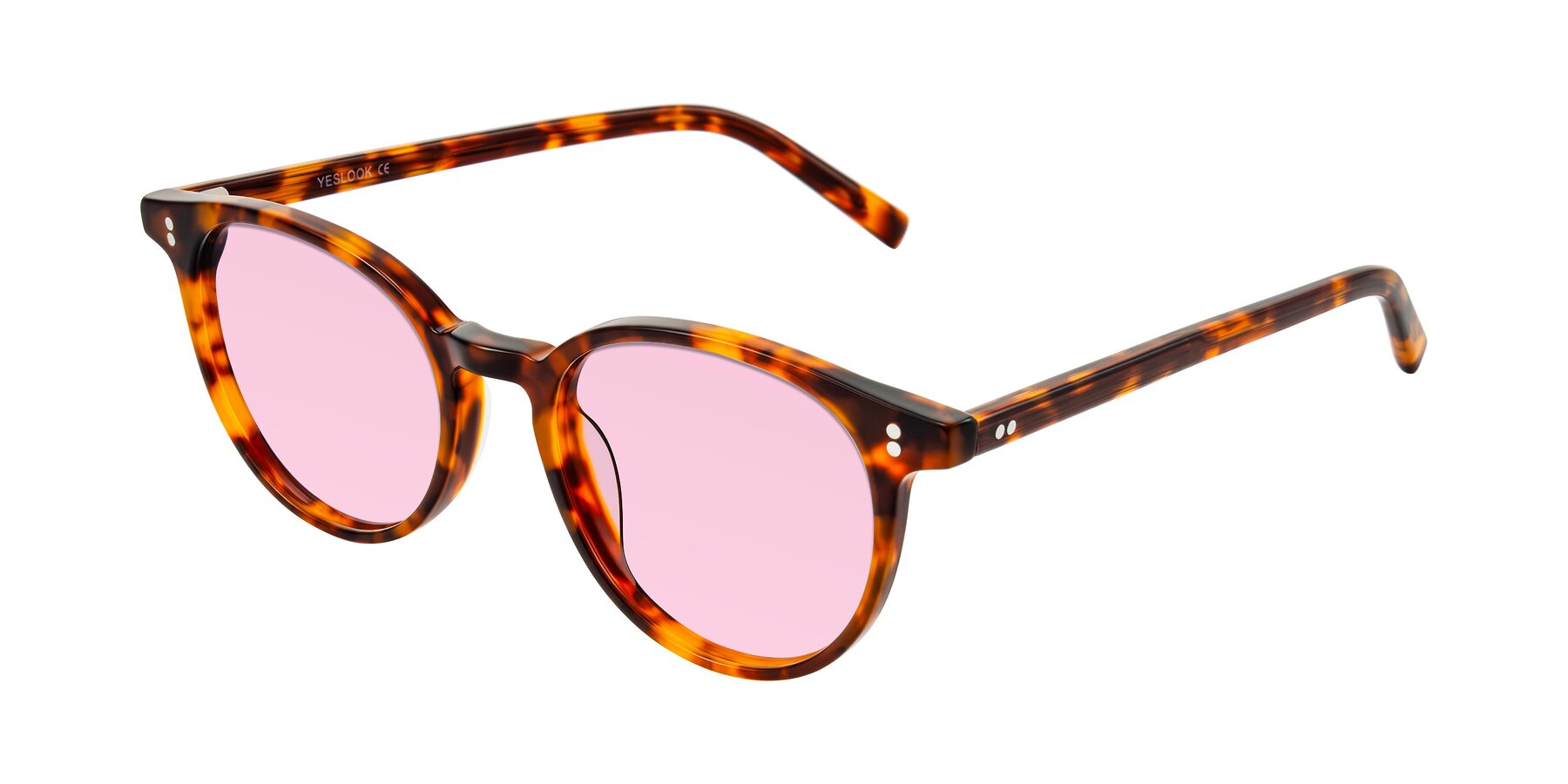 Angle of Haharou in Tortoise with Light Pink Tinted Lenses