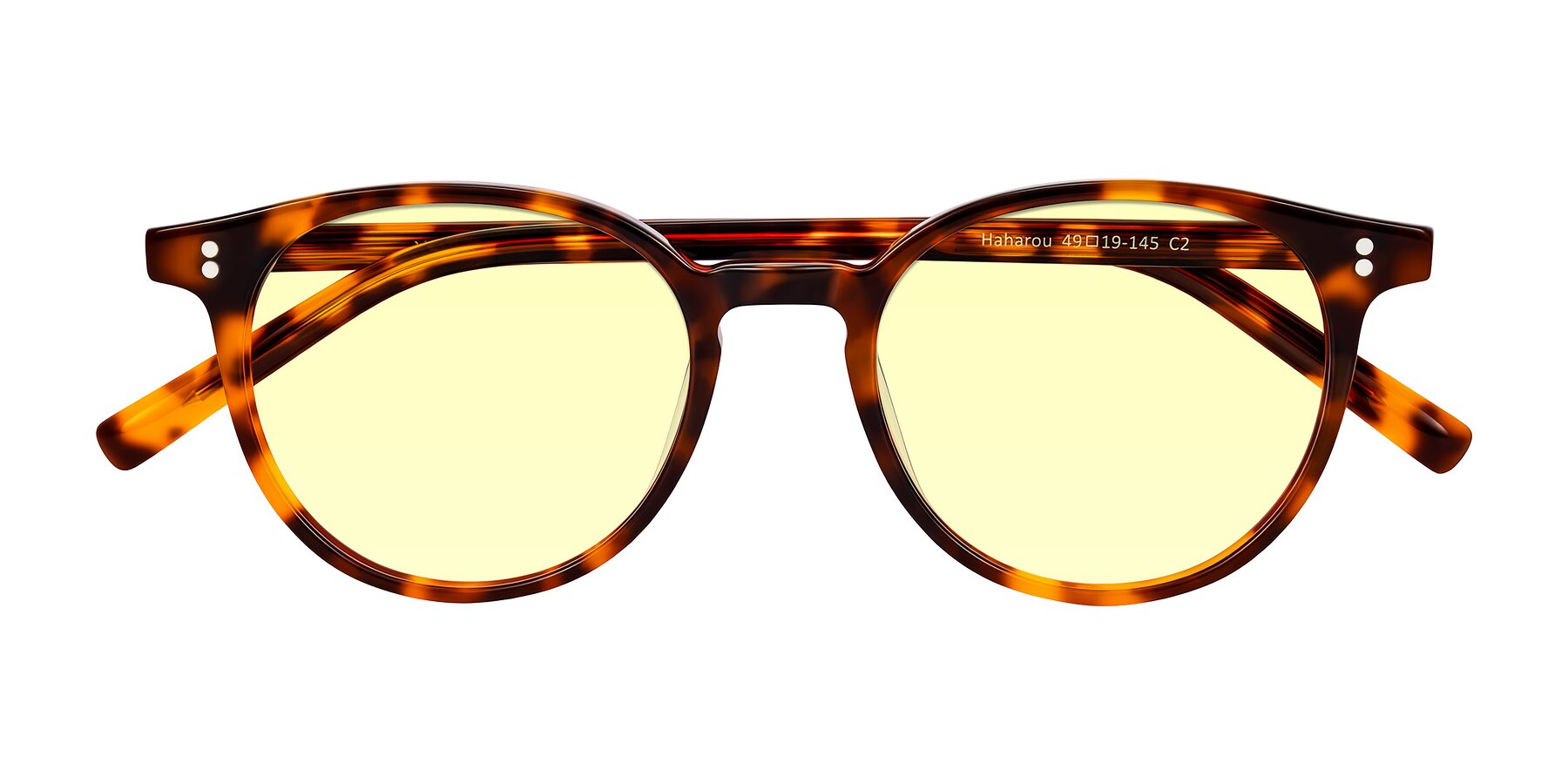 Folded Front of Haharou in Tortoise with Light Yellow Tinted Lenses