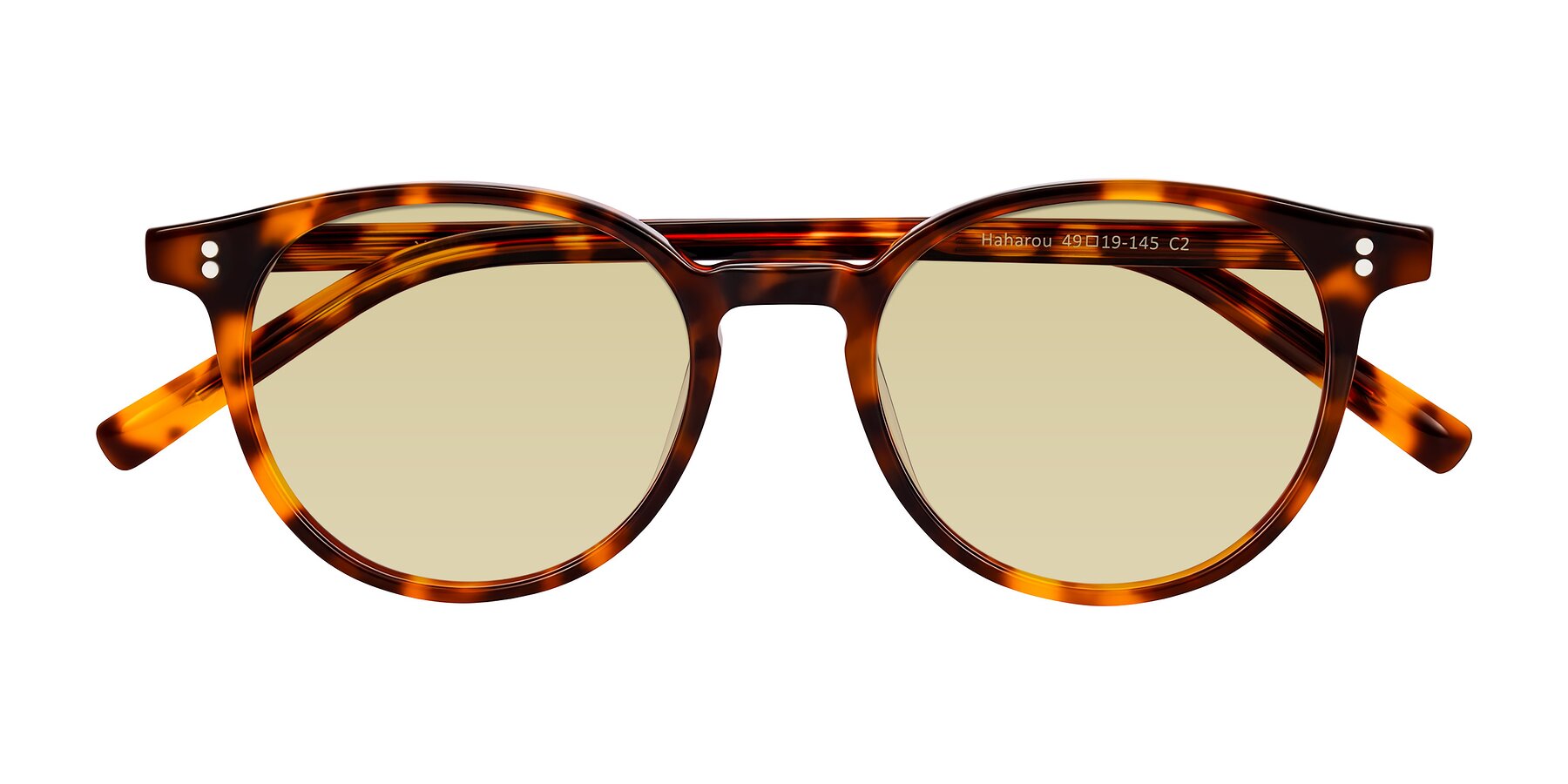 Folded Front of Haharou in Tortoise with Light Champagne Tinted Lenses