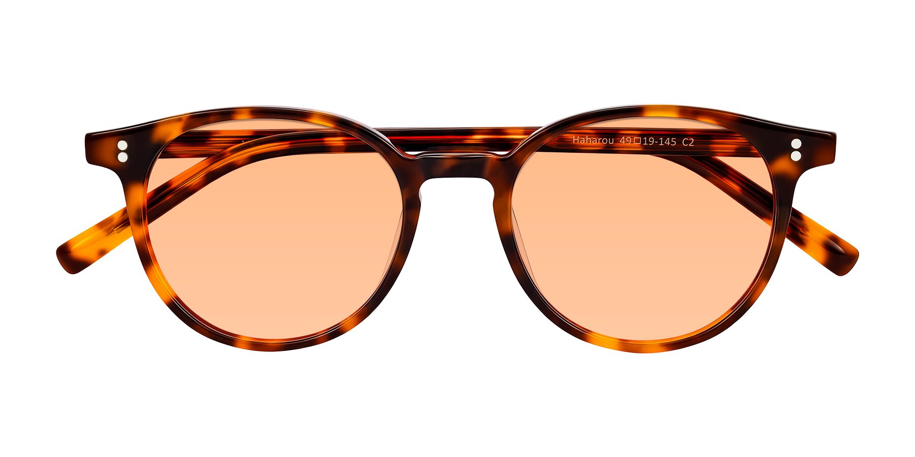 Folded Front of Haharou in Tortoise with Light Orange Tinted Lenses