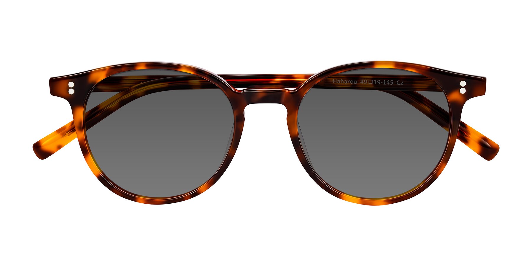 Folded Front of Haharou in Tortoise with Medium Gray Tinted Lenses