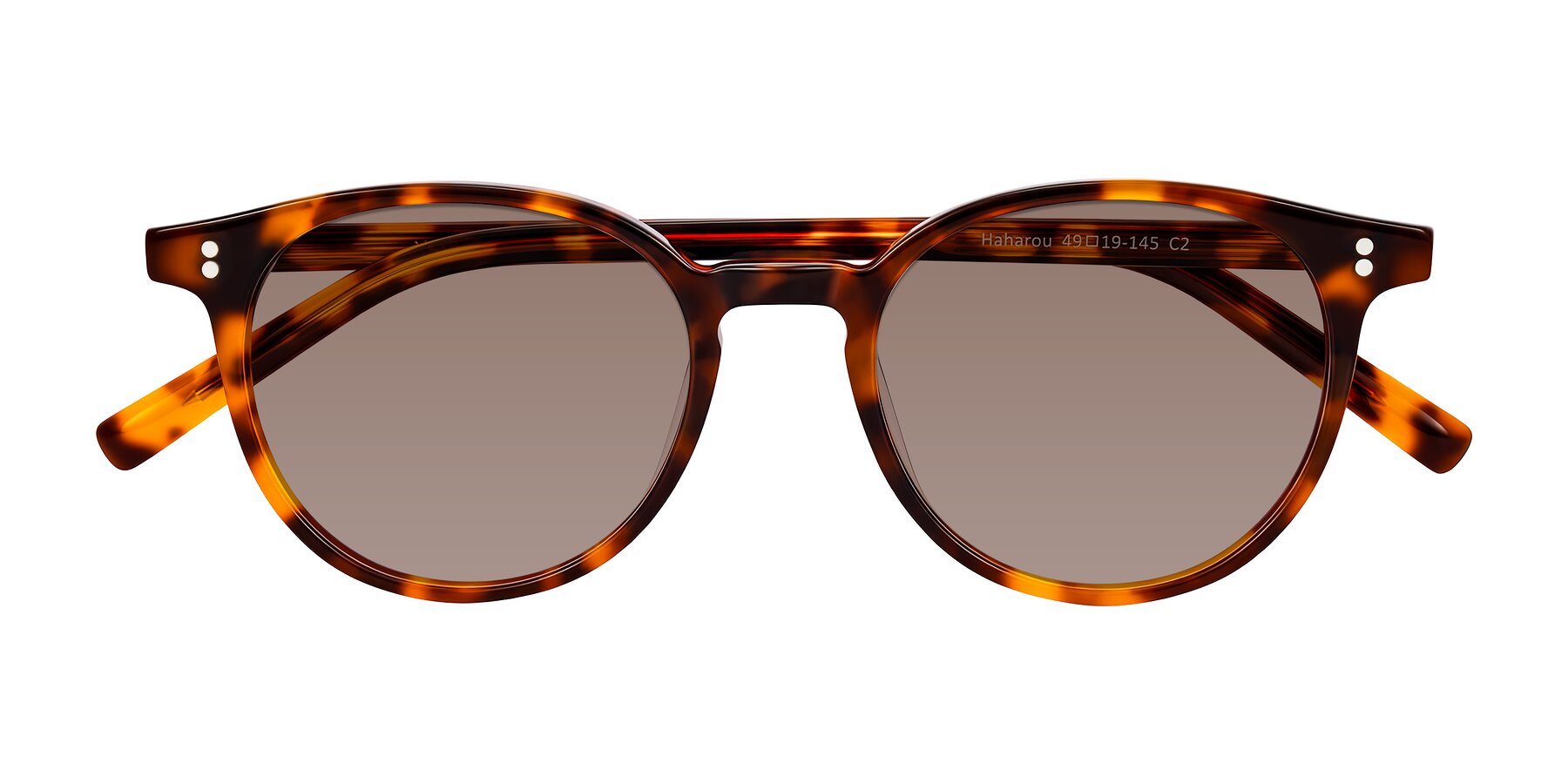 Folded Front of Haharou in Tortoise with Medium Brown Tinted Lenses