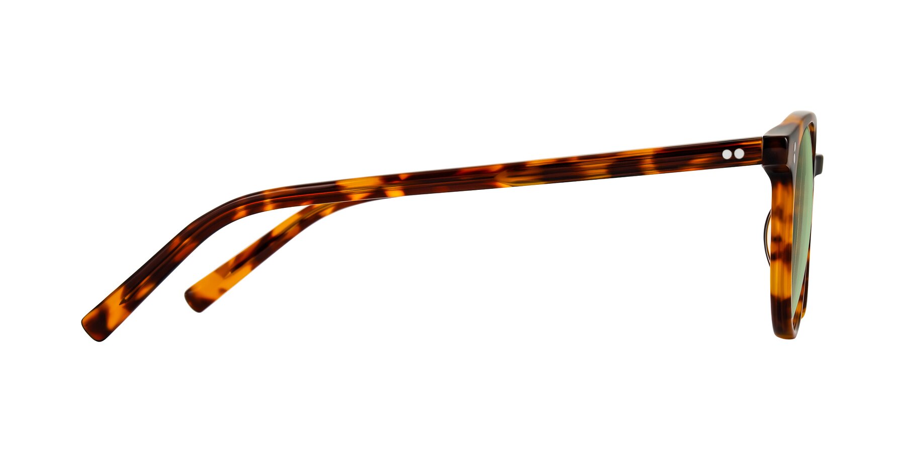 Side of Haharou in Tortoise with Medium Green Tinted Lenses