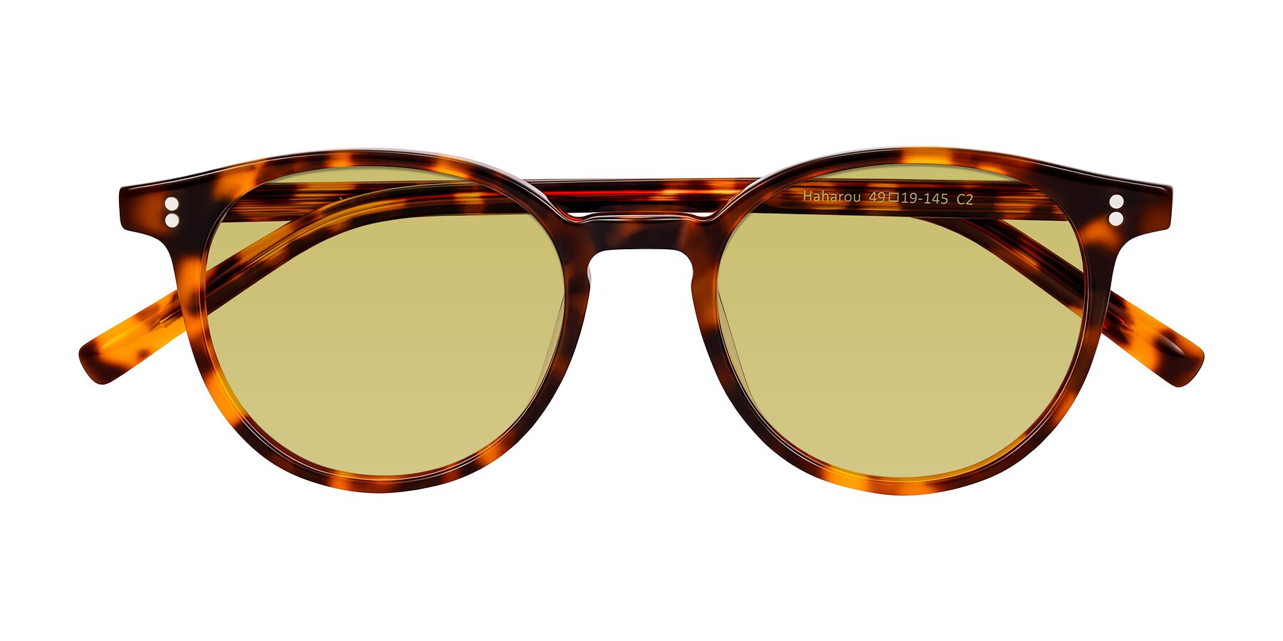 Folded Front of Haharou in Tortoise with Medium Champagne Tinted Lenses