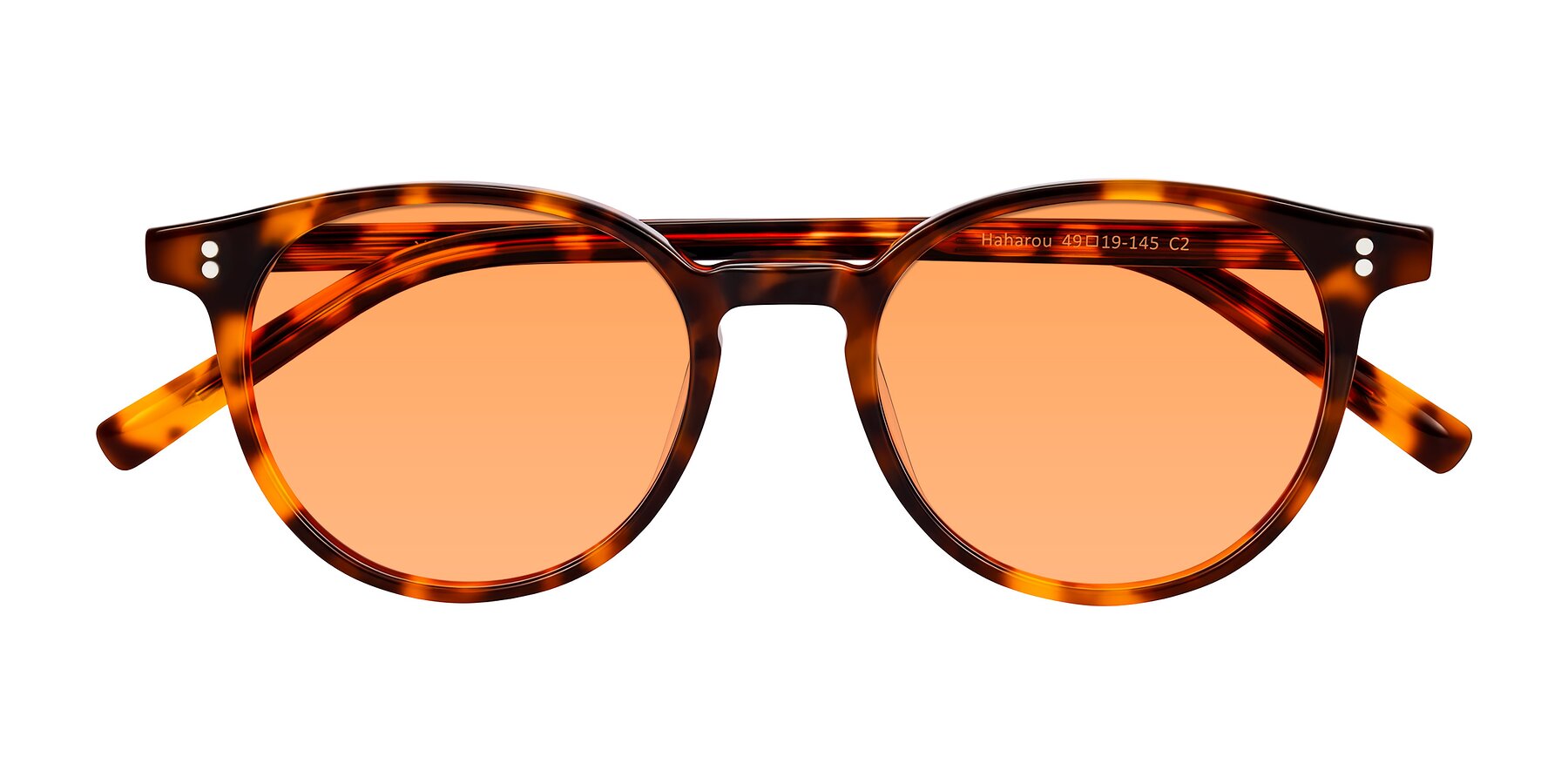 Folded Front of Haharou in Tortoise with Medium Orange Tinted Lenses