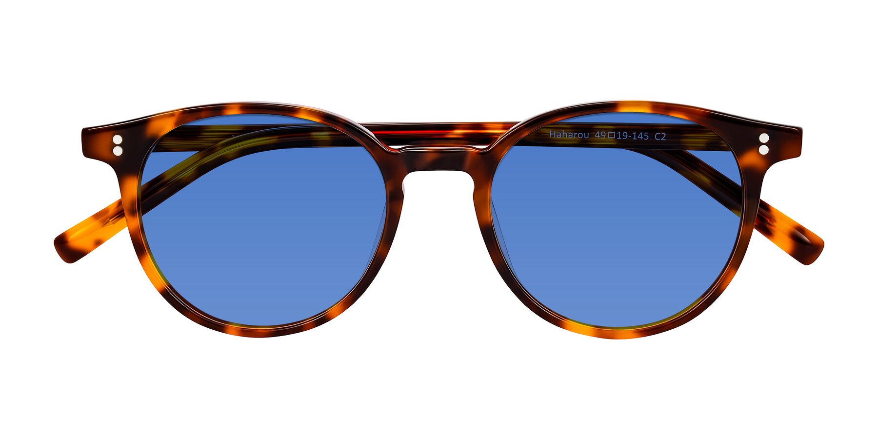 Folded Front of Haharou in Tortoise with Blue Tinted Lenses