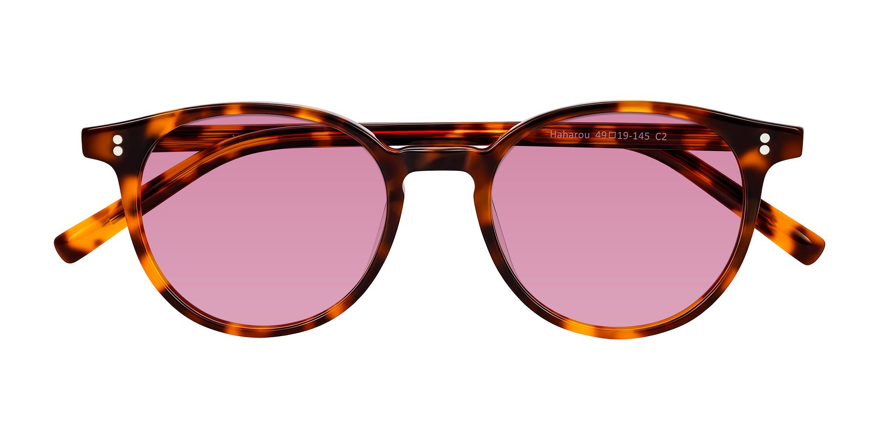 Folded Front of Haharou in Tortoise with Medium Wine Tinted Lenses