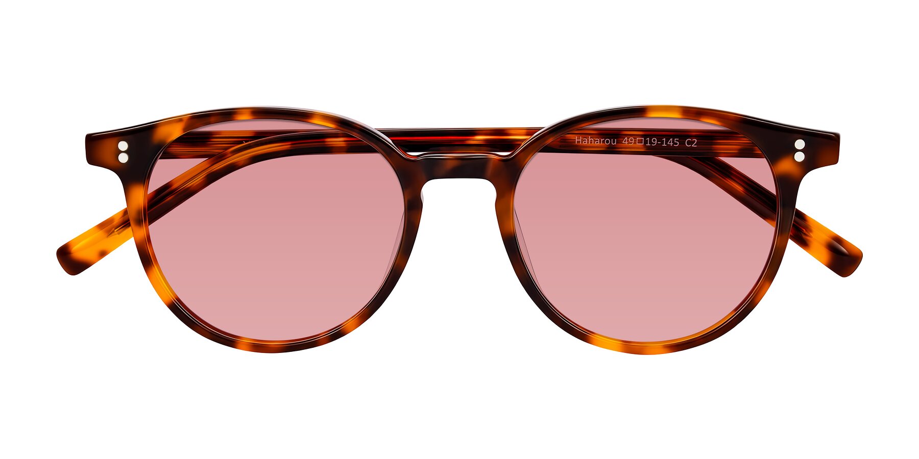 Folded Front of Haharou in Tortoise with Medium Garnet Tinted Lenses
