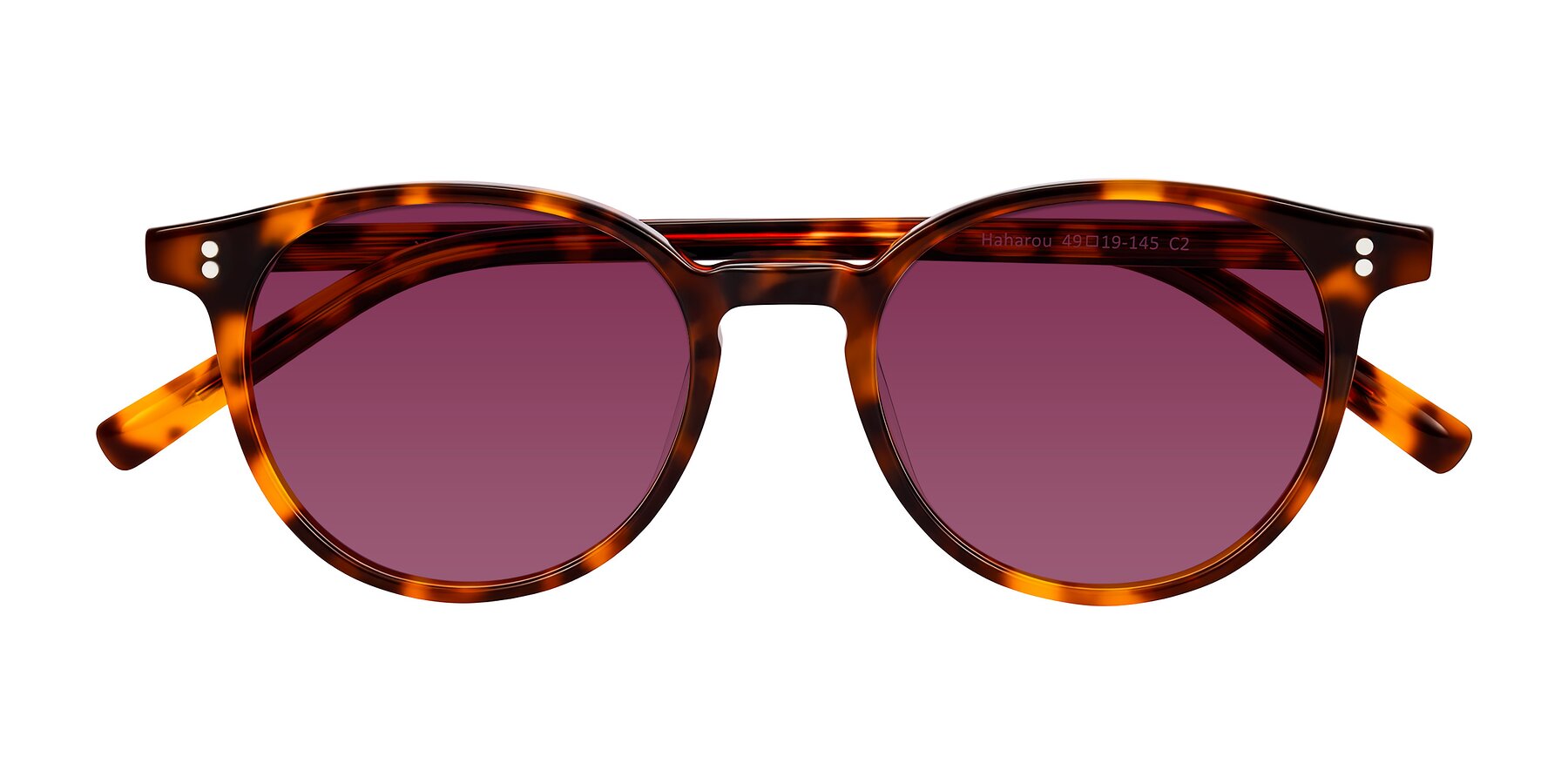 Folded Front of Haharou in Tortoise with Wine Tinted Lenses