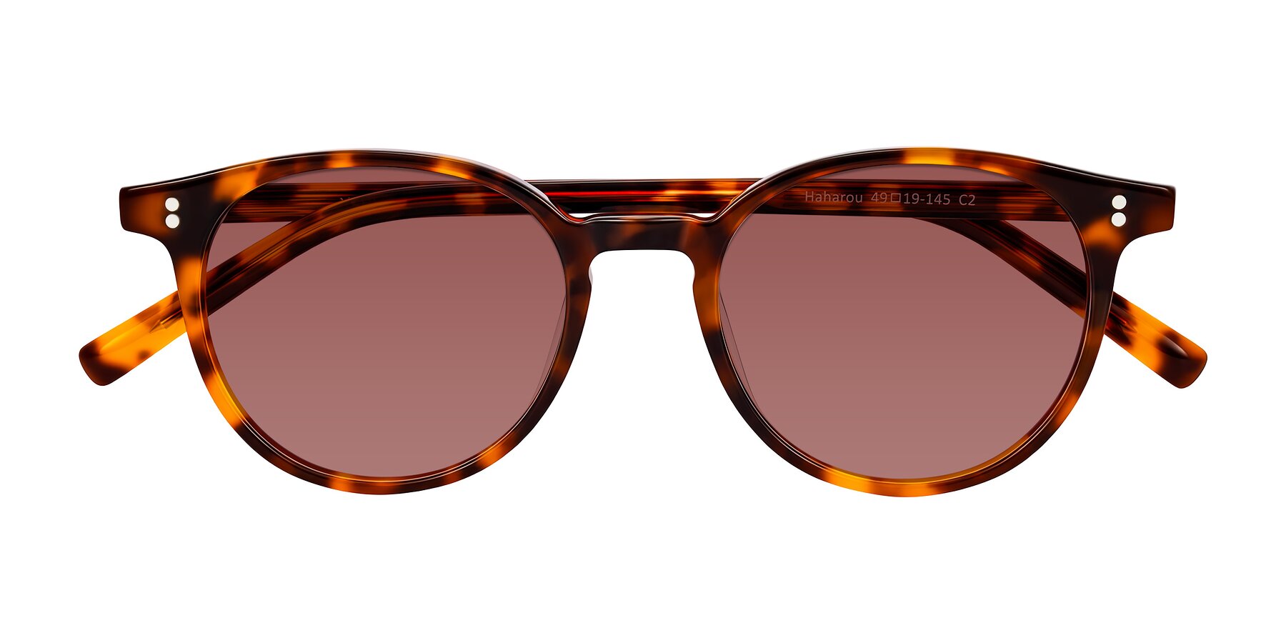 Folded Front of Haharou in Tortoise with Garnet Tinted Lenses