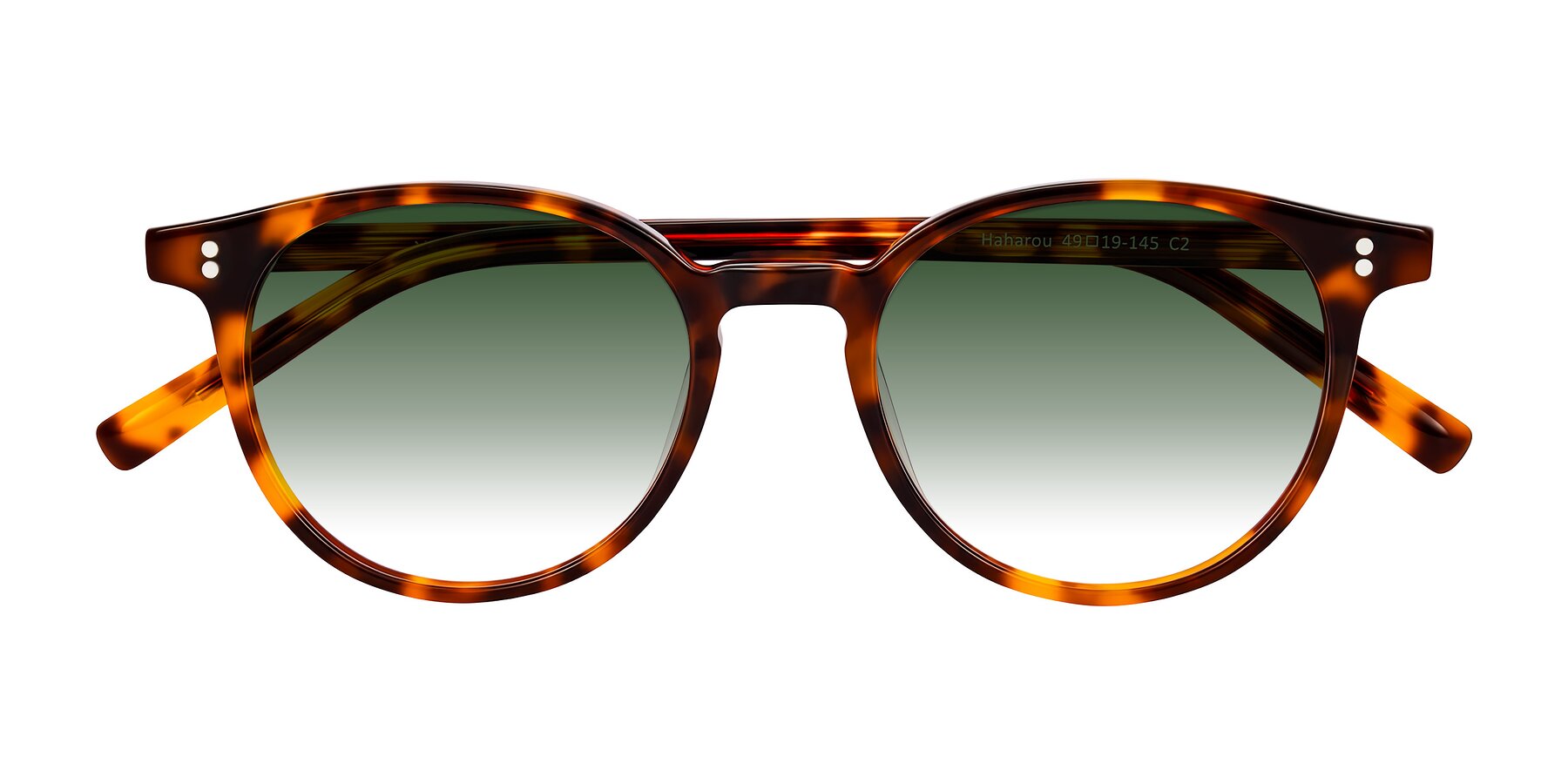 Folded Front of Haharou in Tortoise with Green Gradient Lenses