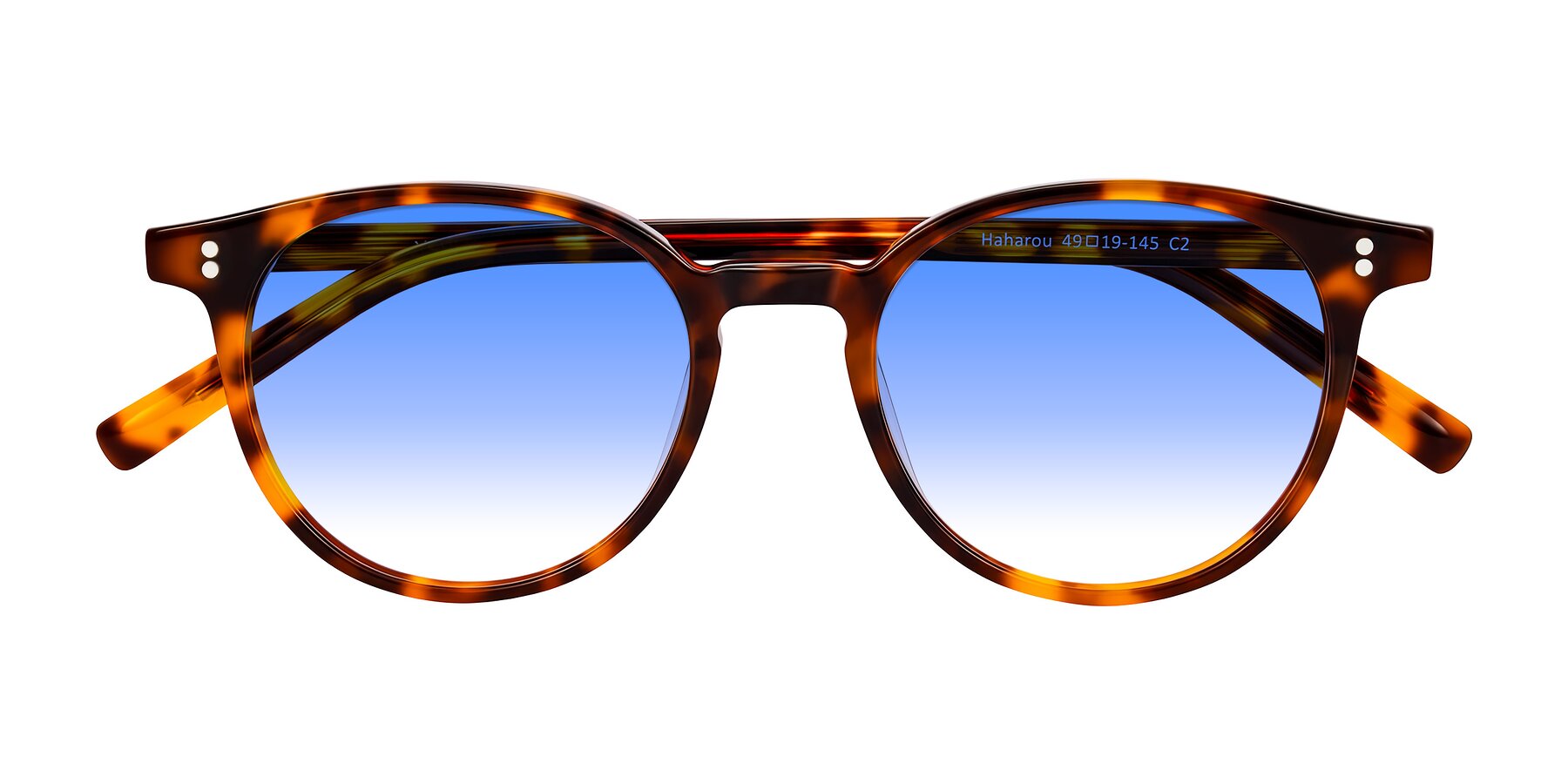 Folded Front of Haharou in Tortoise with Blue Gradient Lenses