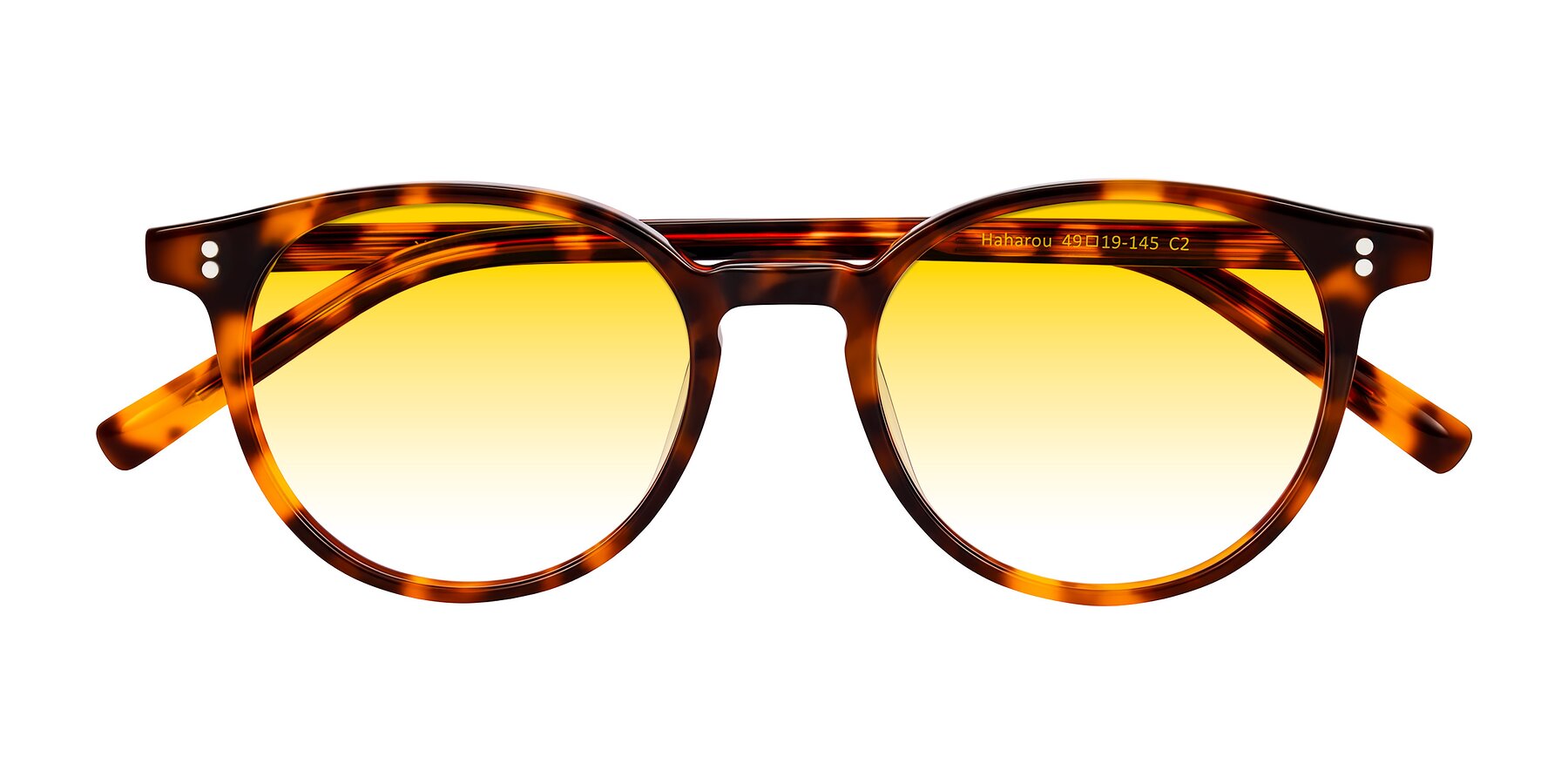 Folded Front of Haharou in Tortoise with Yellow Gradient Lenses