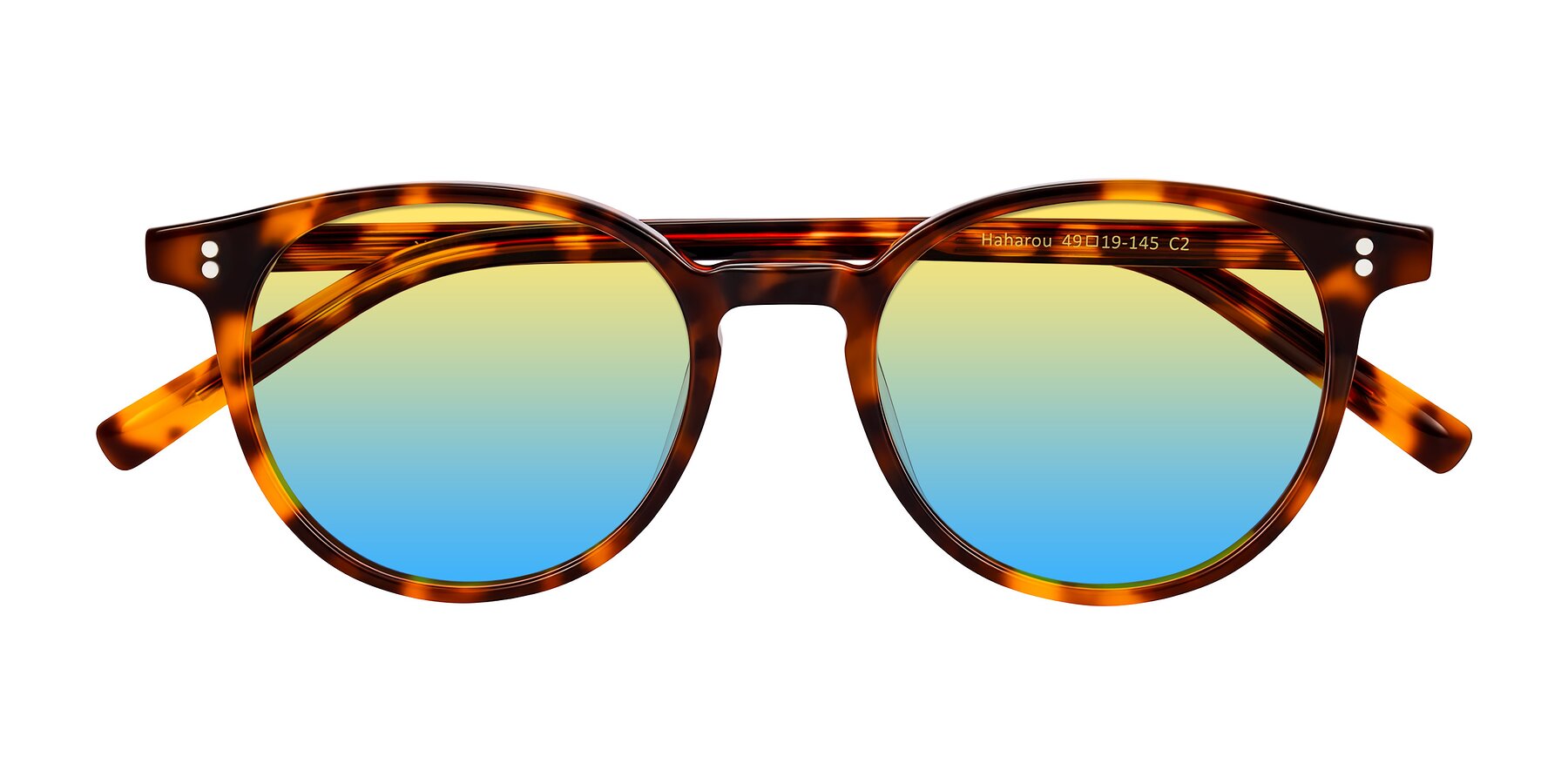 Folded Front of Haharou in Tortoise with Yellow / Blue Gradient Lenses