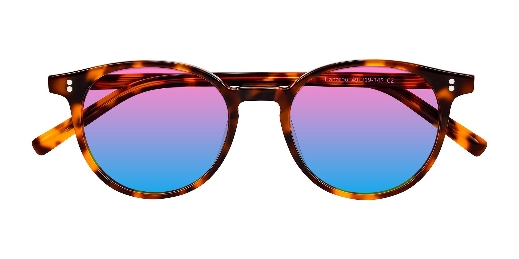 Folded Front of Haharou in Tortoise with Pink / Blue Gradient Lenses