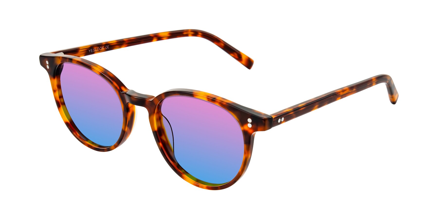 Angle of Haharou in Tortoise with Pink / Blue Gradient Lenses