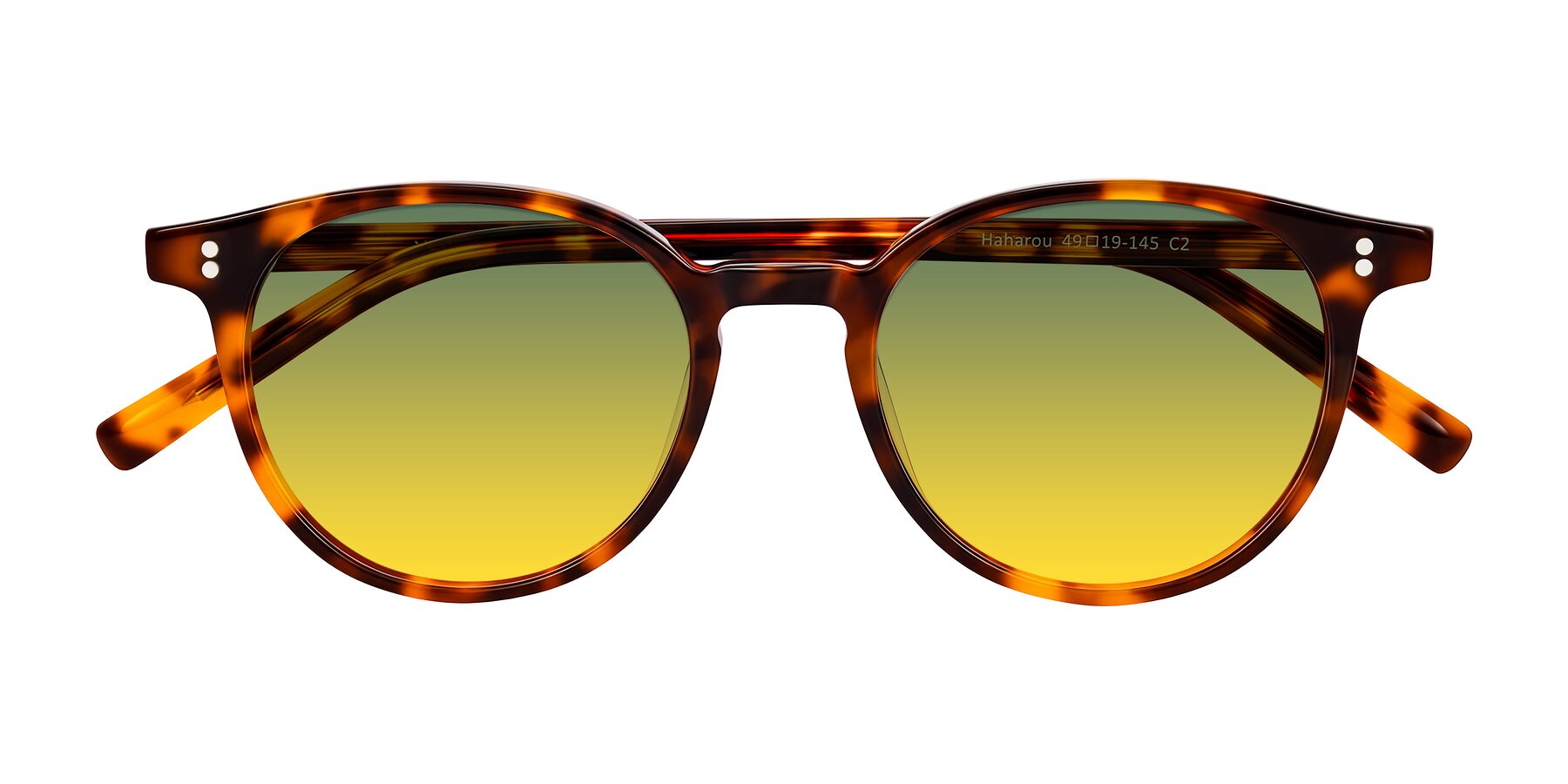 Folded Front of Haharou in Tortoise with Green / Yellow Gradient Lenses