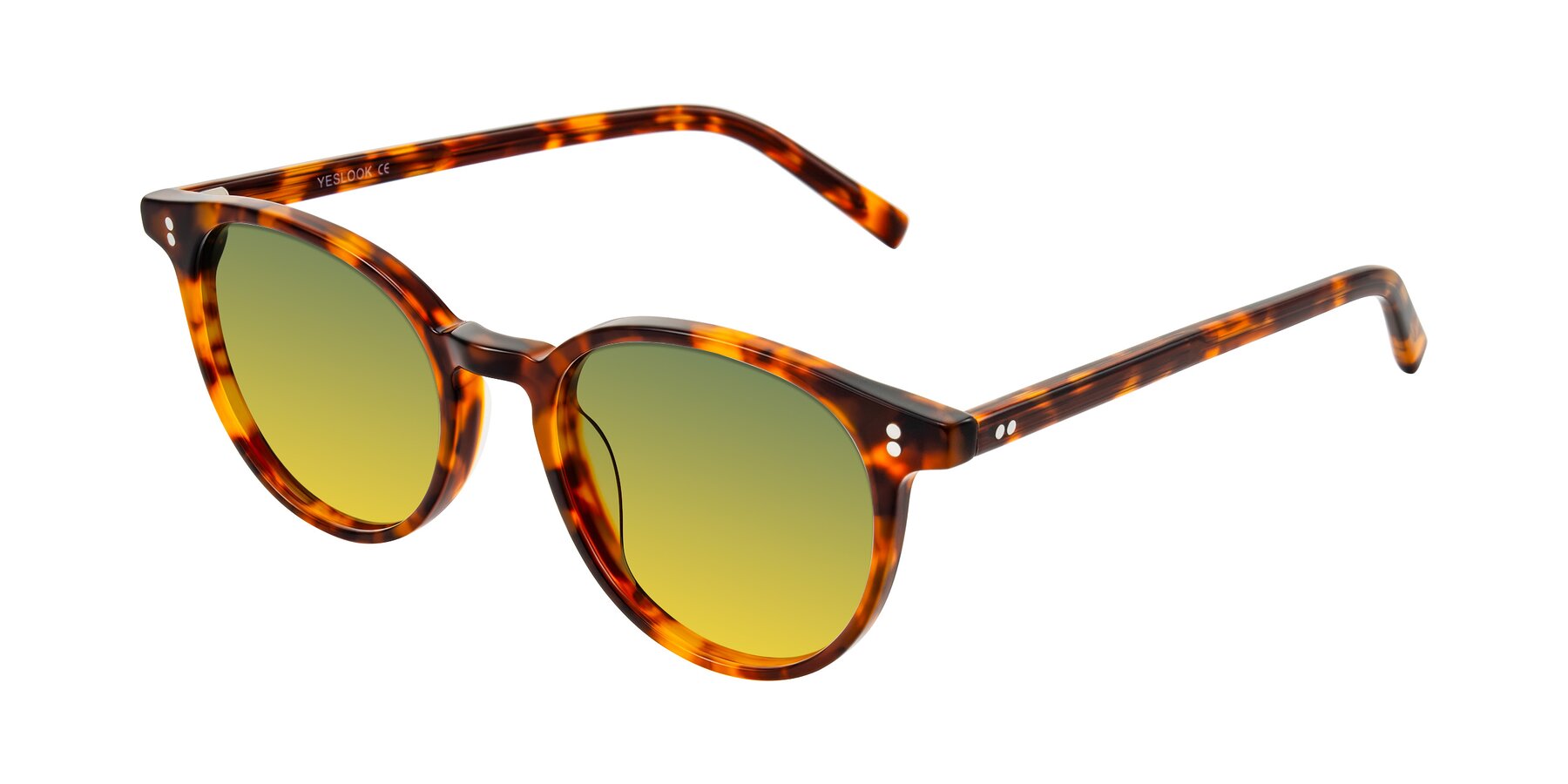 Angle of Haharou in Tortoise with Green / Yellow Gradient Lenses