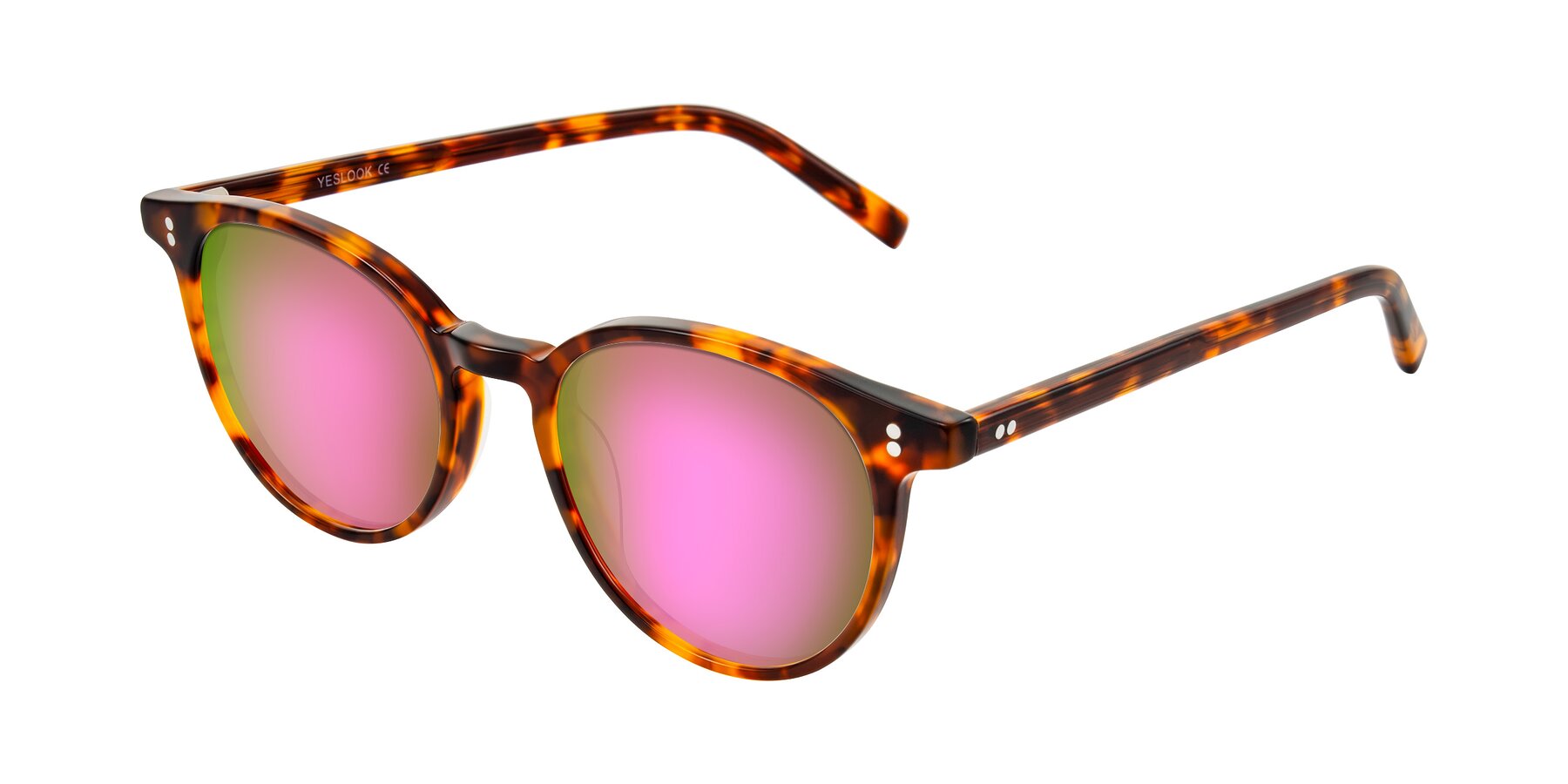 Angle of Haharou in Tortoise with Pink Mirrored Lenses