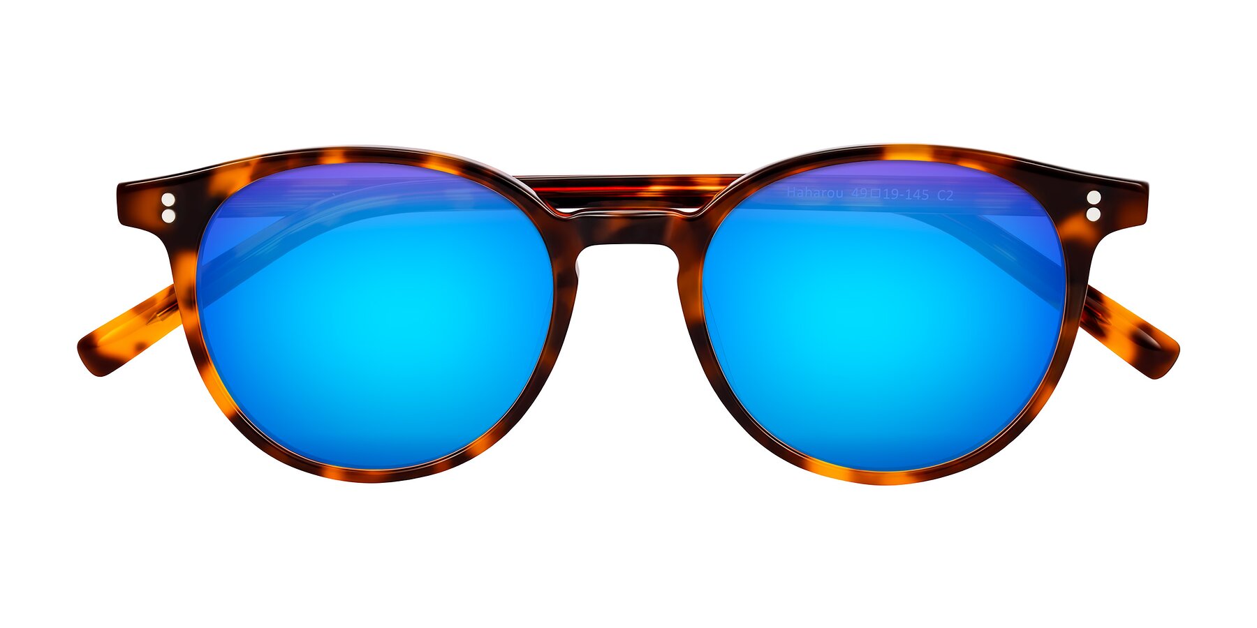 Folded Front of Haharou in Tortoise with Blue Mirrored Lenses