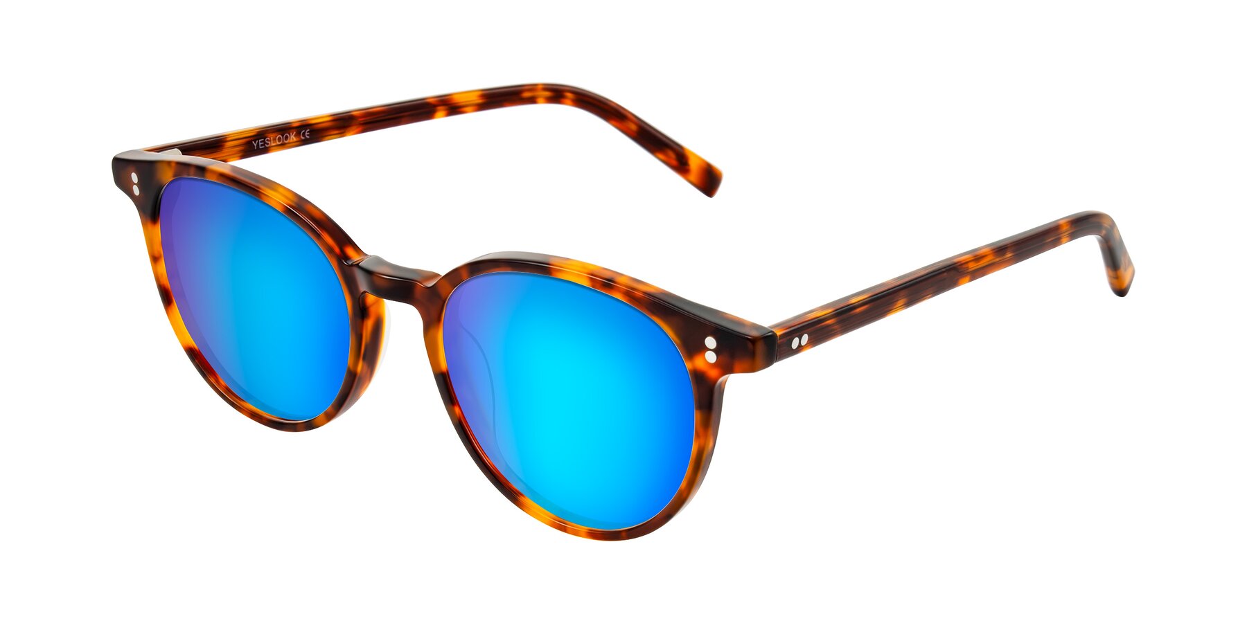 Angle of Haharou in Tortoise with Blue Mirrored Lenses