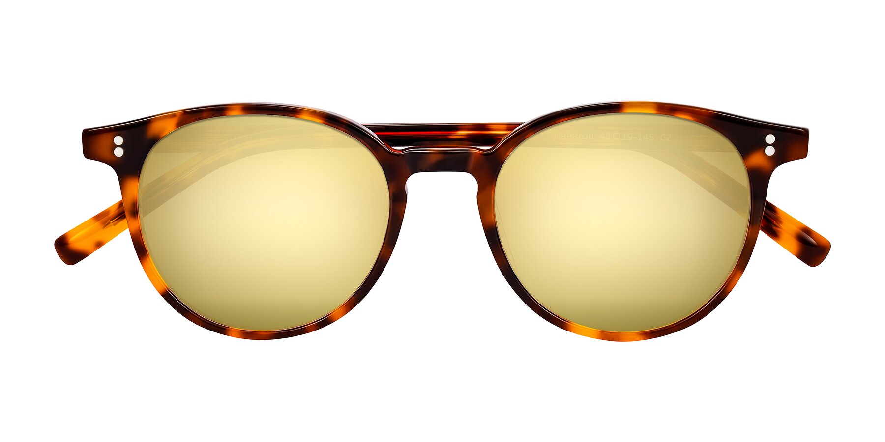 Folded Front of Haharou in Tortoise with Gold Mirrored Lenses