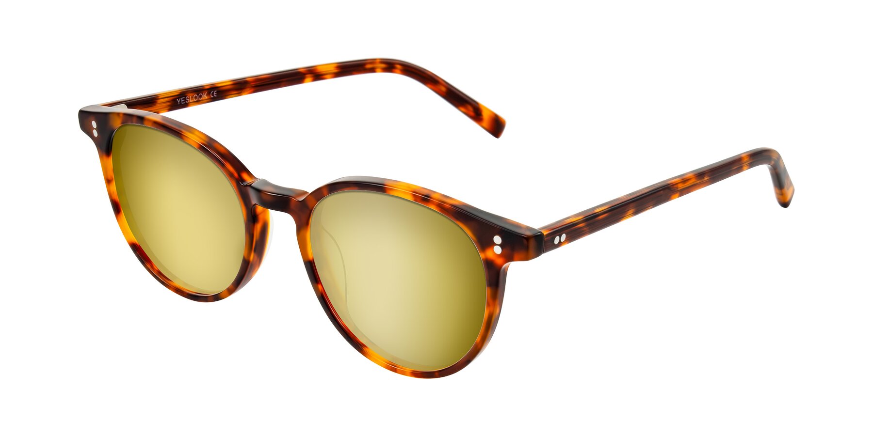 Angle of Haharou in Tortoise with Gold Mirrored Lenses
