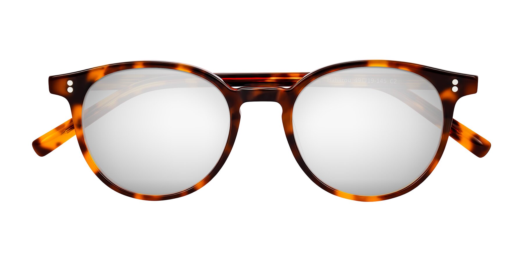 Folded Front of Haharou in Tortoise with Silver Mirrored Lenses